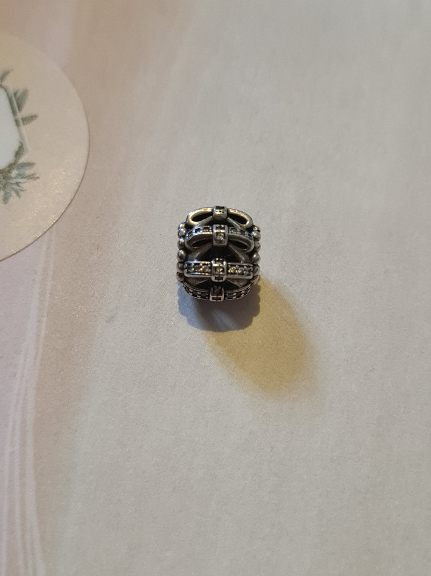 Genuine Pandora Pave Bow Openwork Charm
