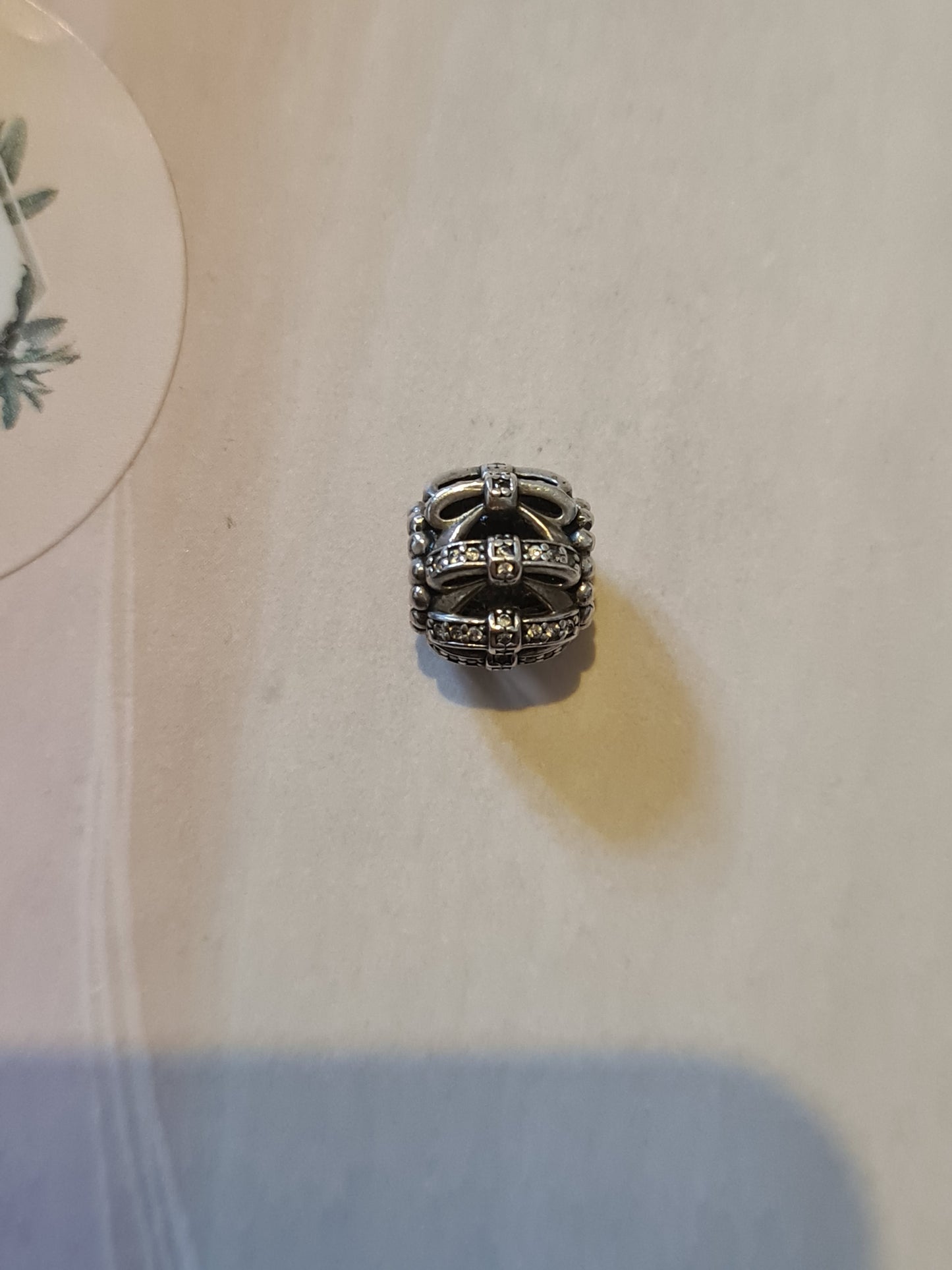 Genuine Pandora Pave Bow Openwork Charm