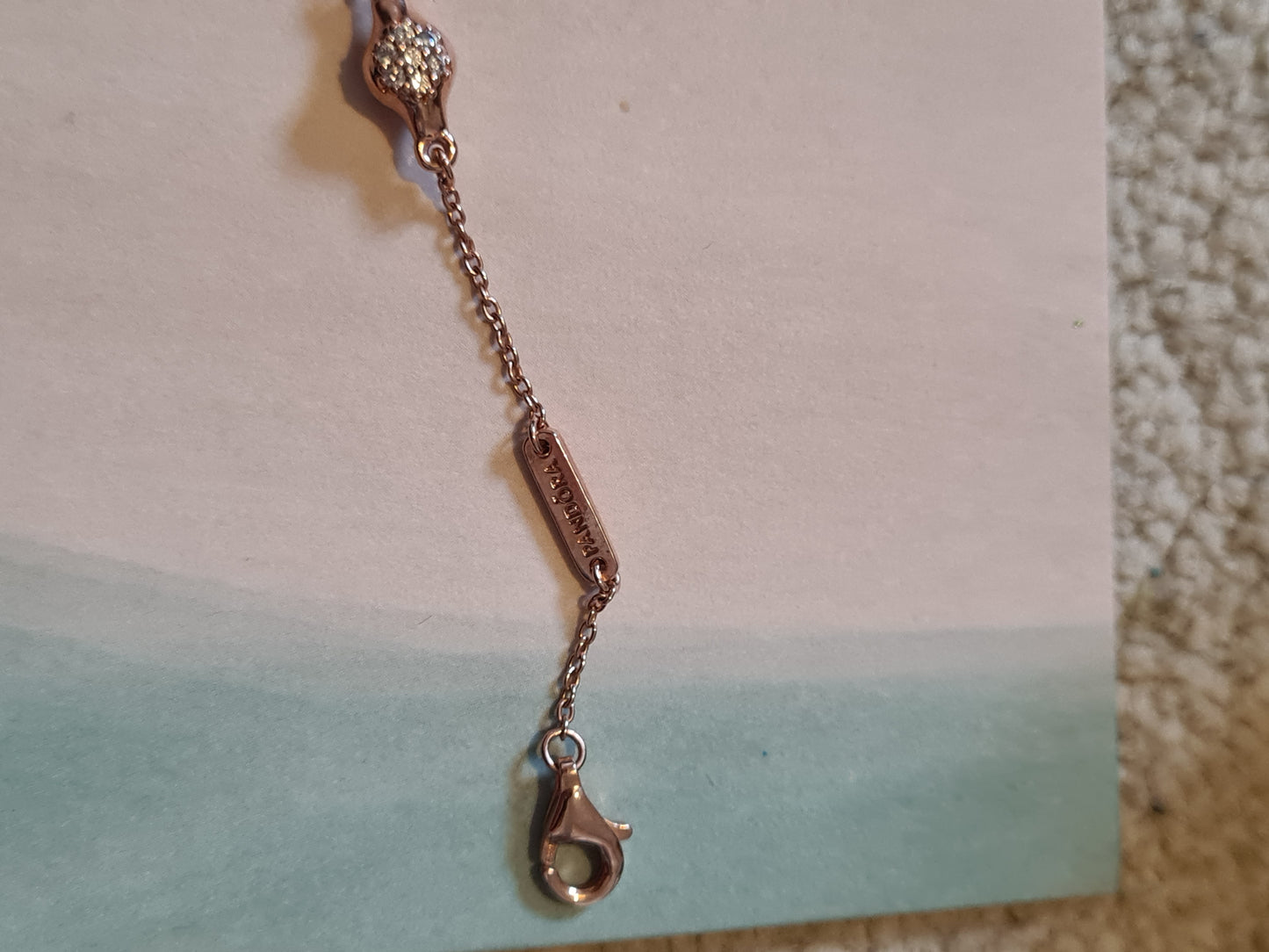 Genuine Pandora Rose/Shine Gold Diamond Love Pod Pave Bracelet 18cm
