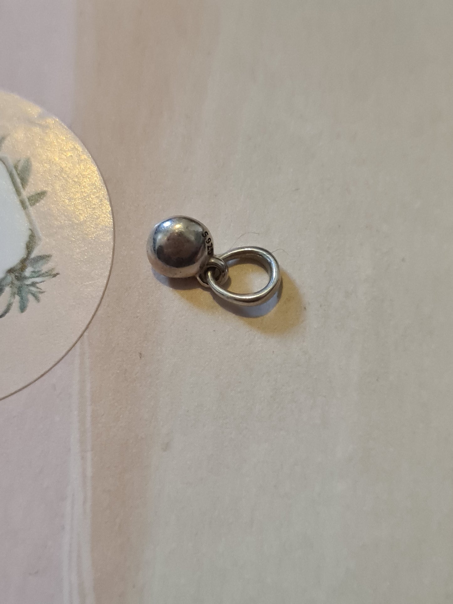 Genuine Pandora Light Grey Birthstone Pendant Charm