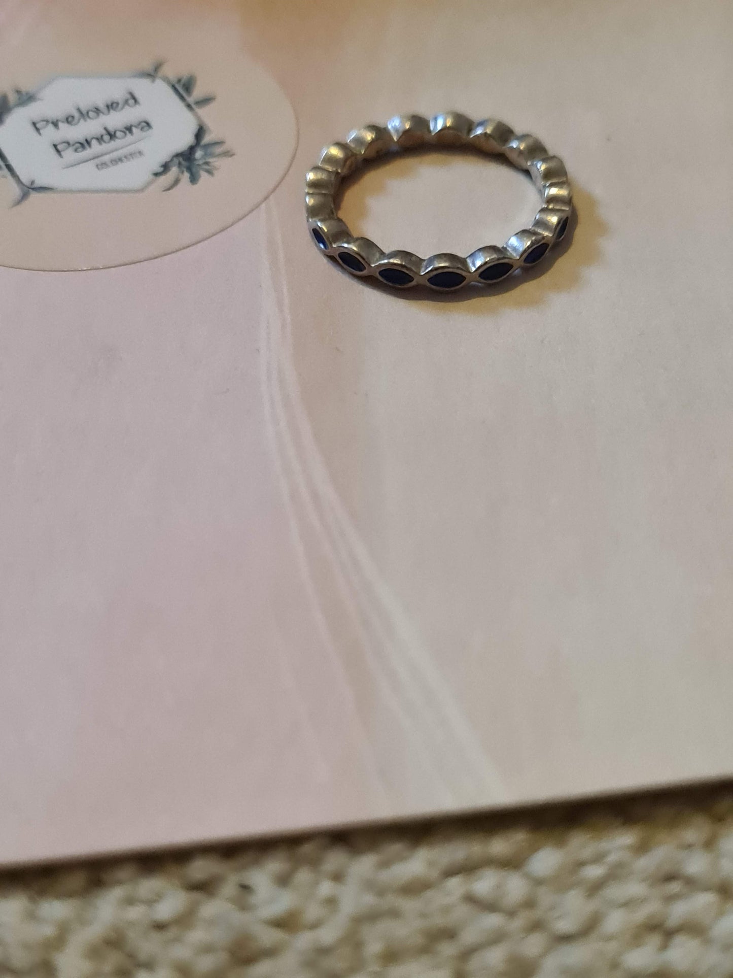 Pandora Purple Purple/ Blue Enamel Geometric Shape Ring