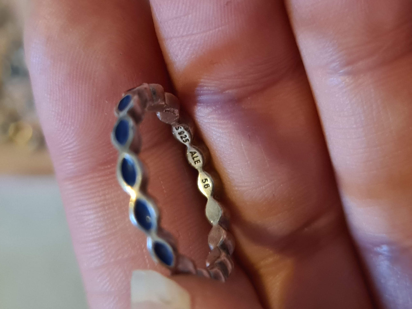 Pandora Purple Purple/ Blue Enamel Geometric Shape Ring