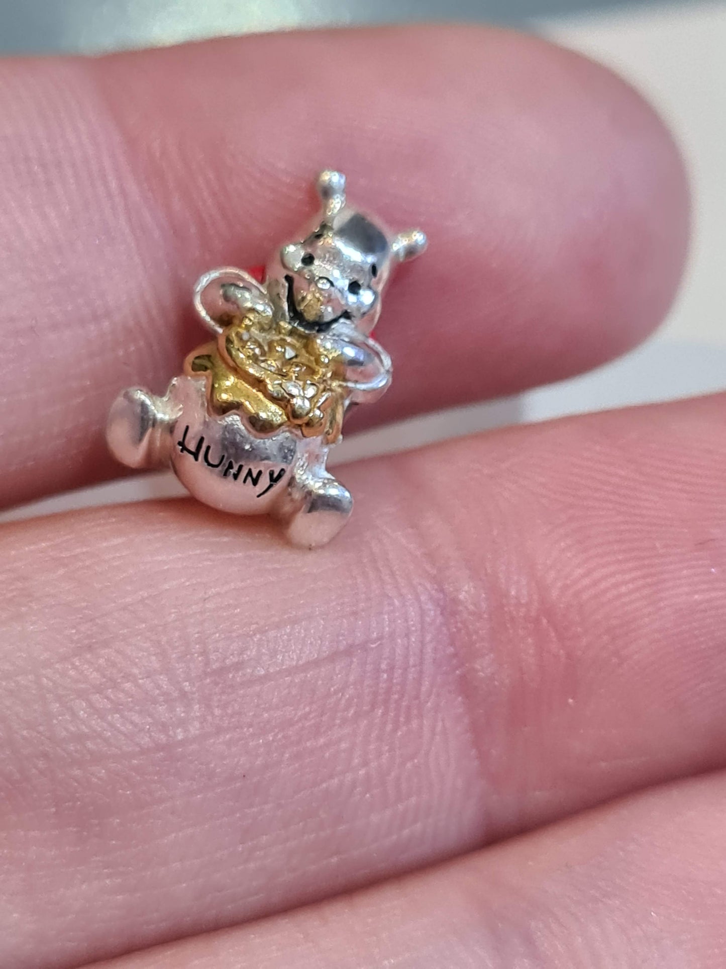 Genuine Chamilia Winnie The Pooh Charm With Gold Stones Hunny Pot