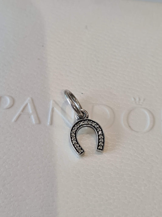 Genuine Pandora Pave Horseshoe Equestrian Charm Good Luck Wedding Charm