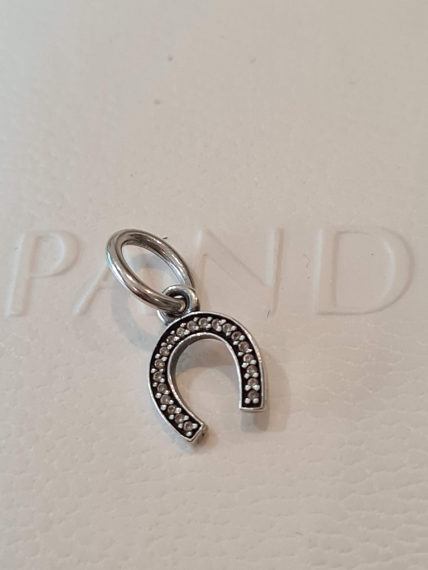 Genuine Pandora Pave Horseshoe Equestrian Charm Good Luck Wedding Charm