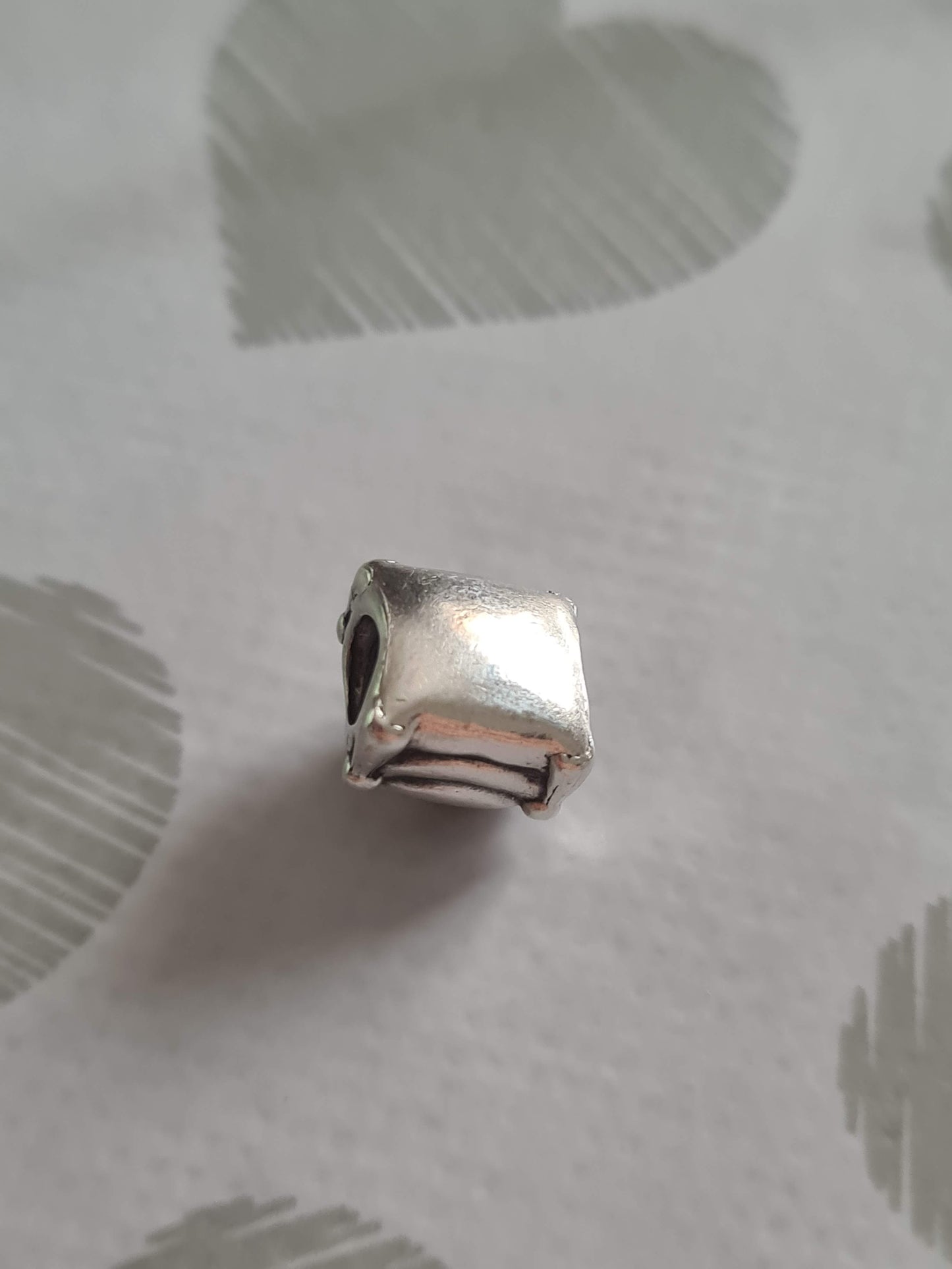 Genuine Pandora Engagement Wedding Rings With Small Diamond On a Pillow Two Tone