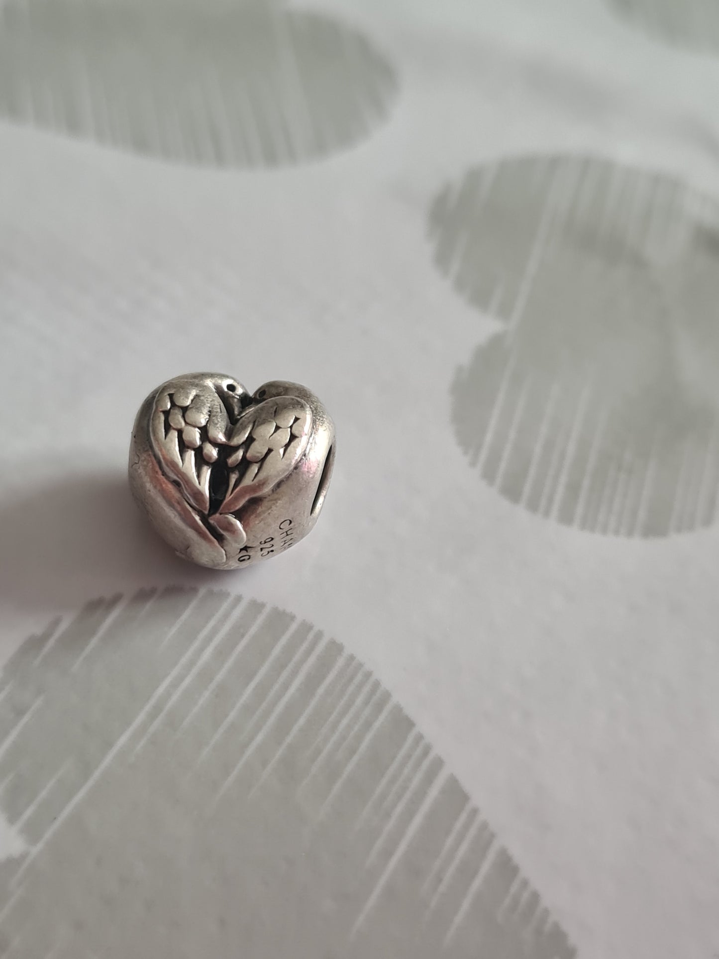 Genuine Chamilia Love Birds Heart Charm Love Birds