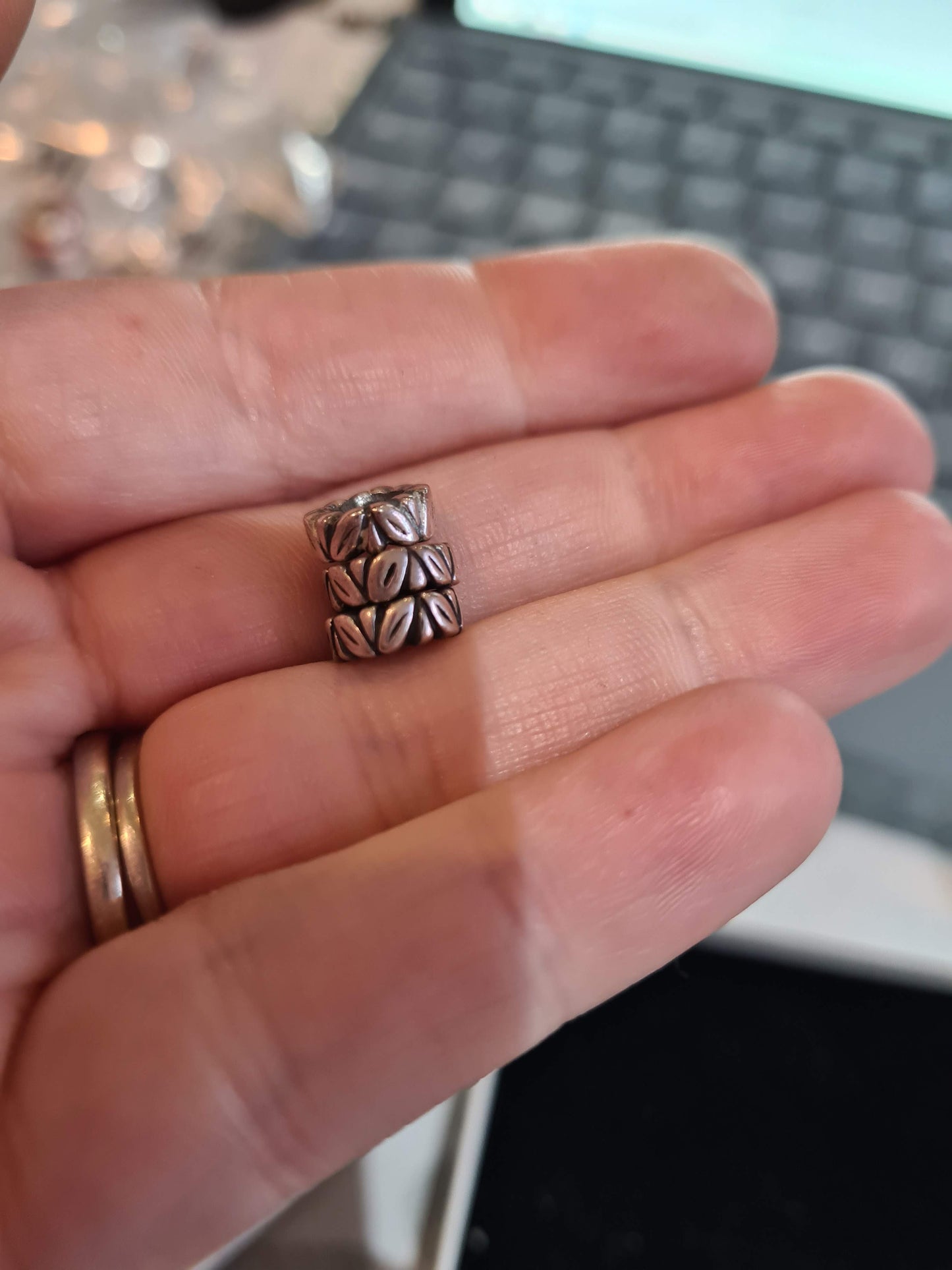 Genuine Pandora Leaf Nature Spacer x2