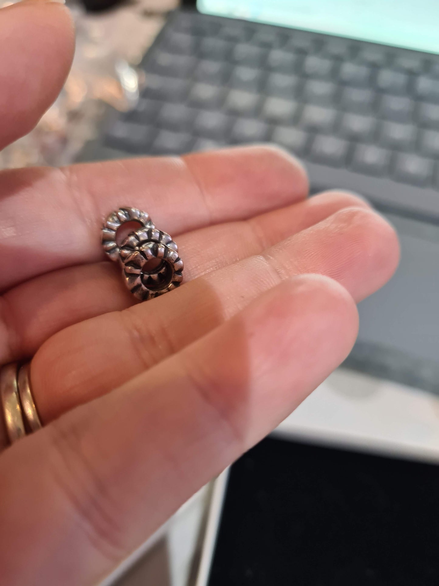 Genuine Pandora Leaf Nature Spacer x2