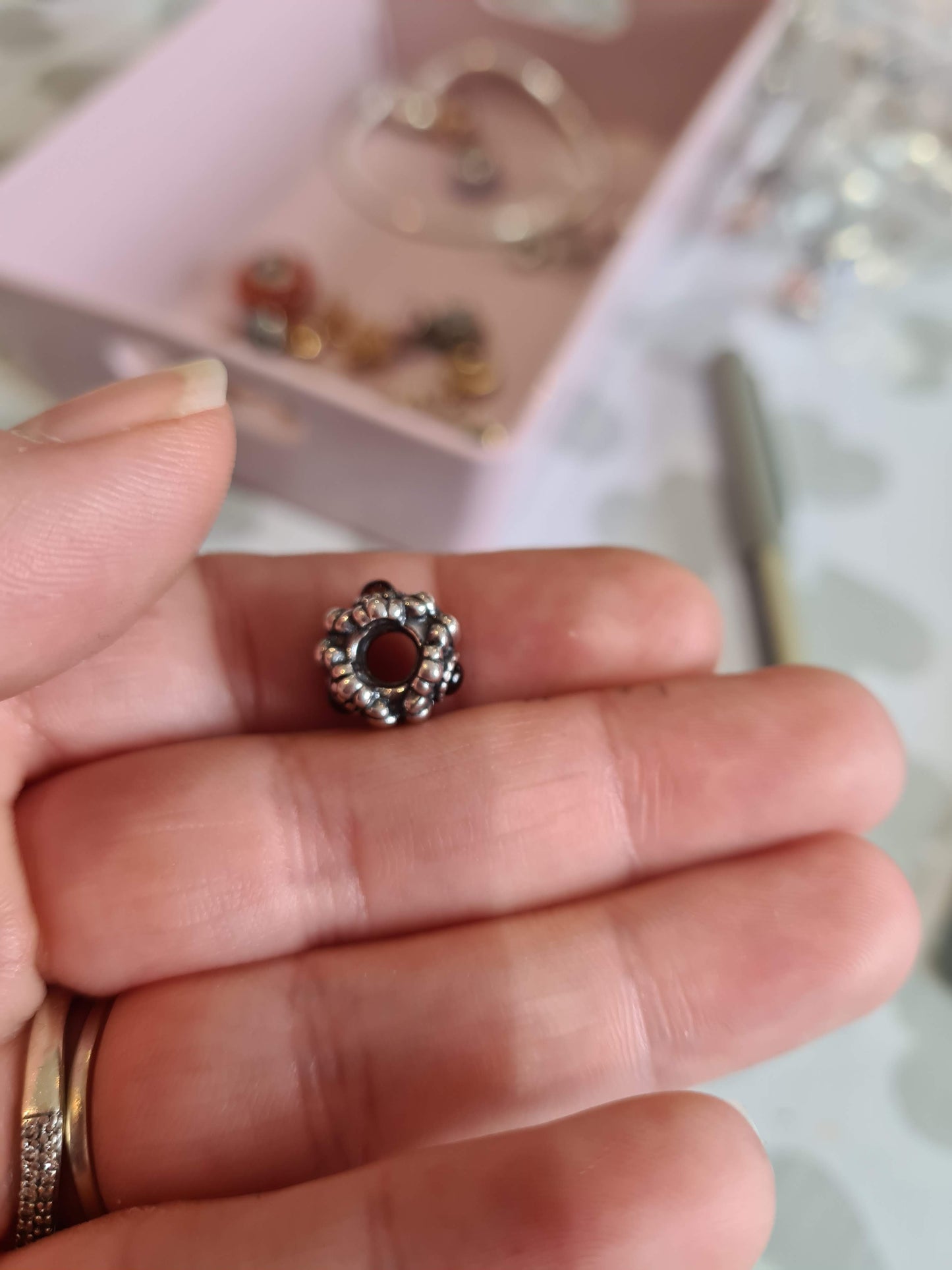 Genuine Pandora Red Garnet/ Ruby Birthday Bloom Charm
