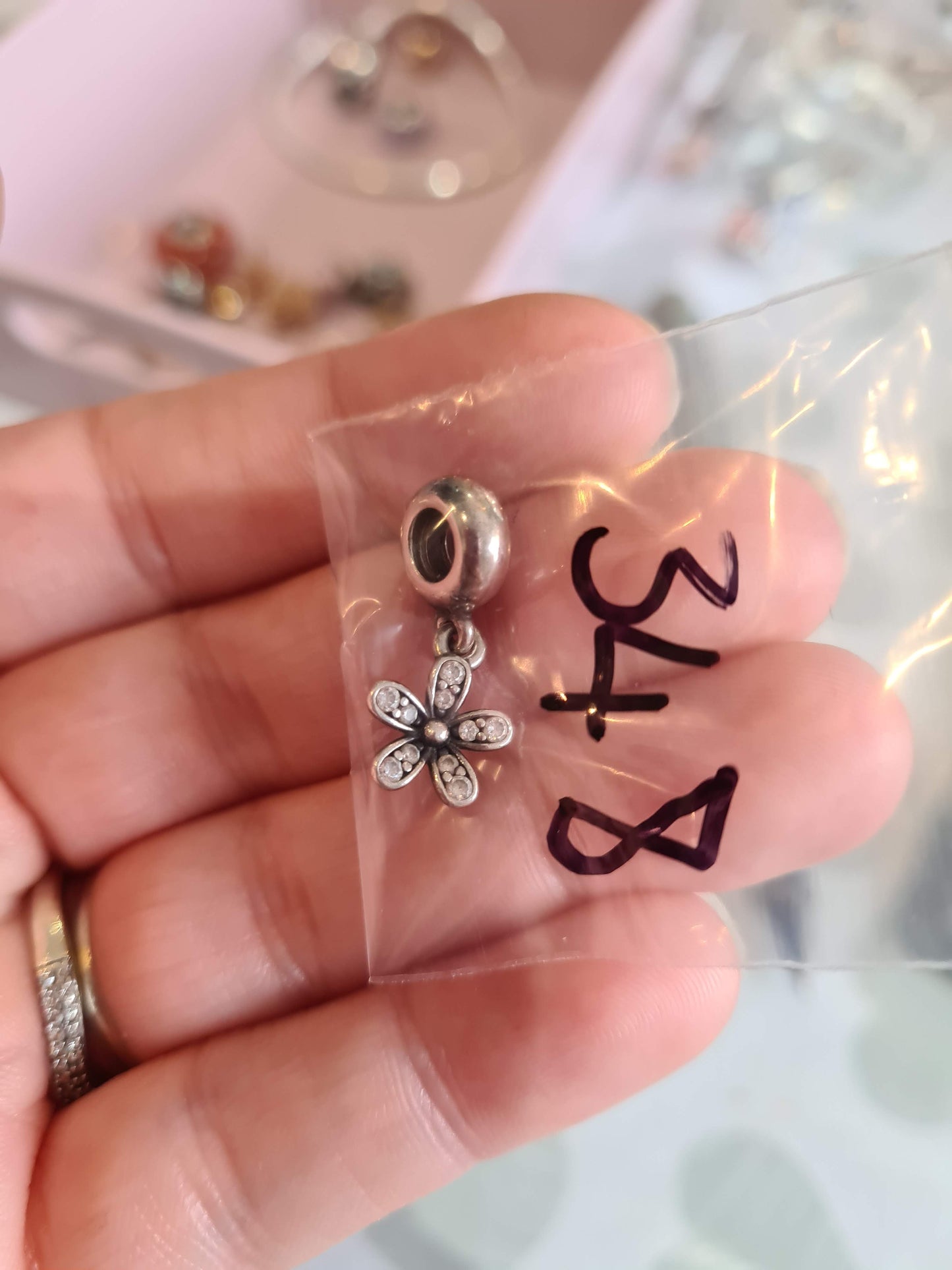 Genuine Pandora Pave Daisy Dangle Flower (Rose Gold Option)