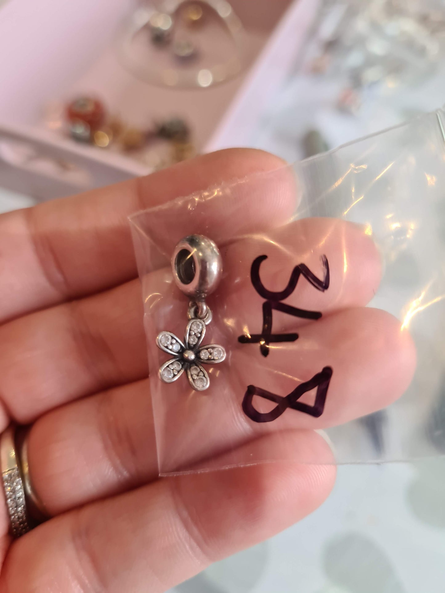 Genuine Pandora Pave Daisy Dangle Flower (Rose Gold Option)