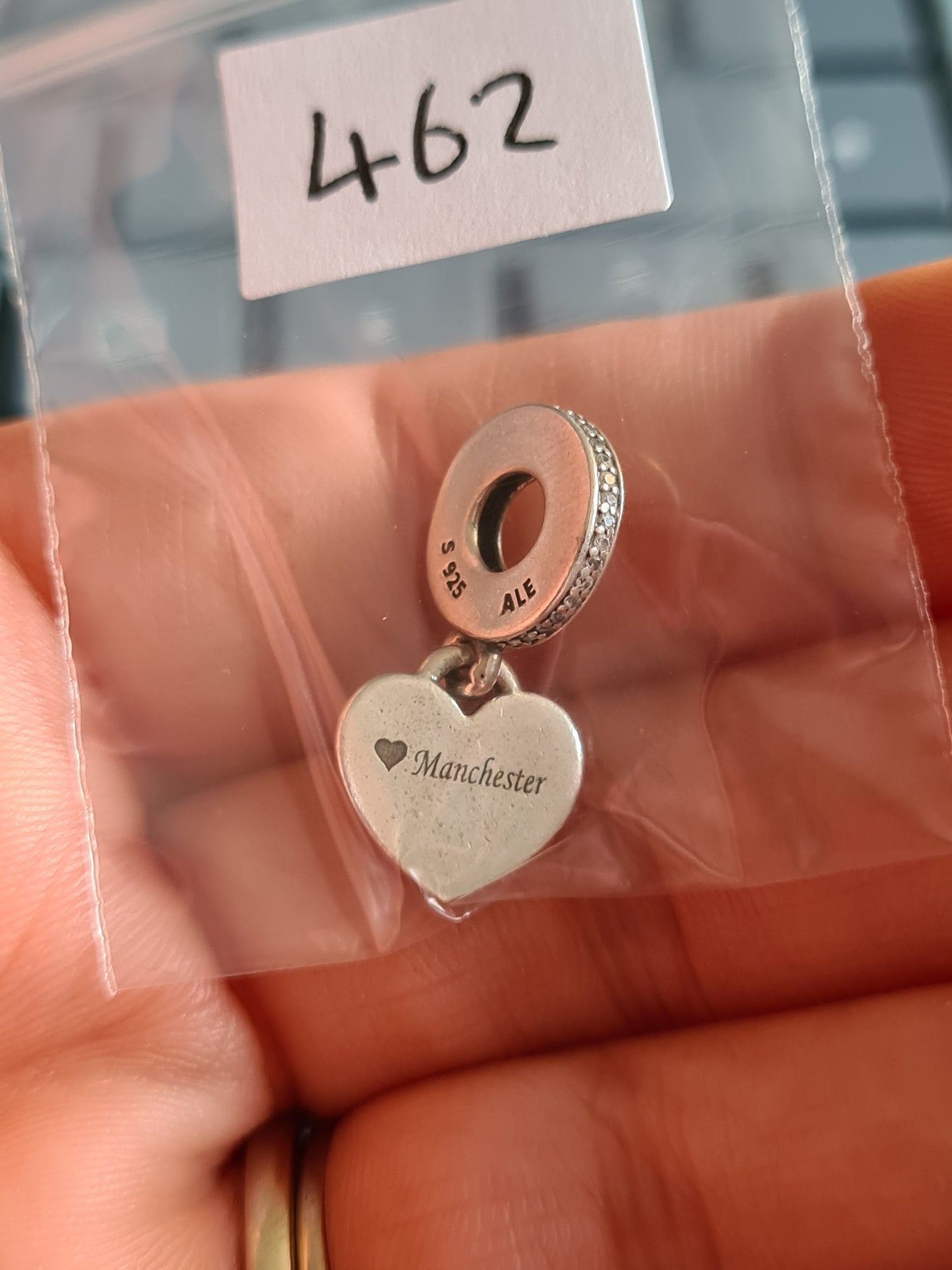 Genuine Pandora Manchester Dangle Love Heart Charm