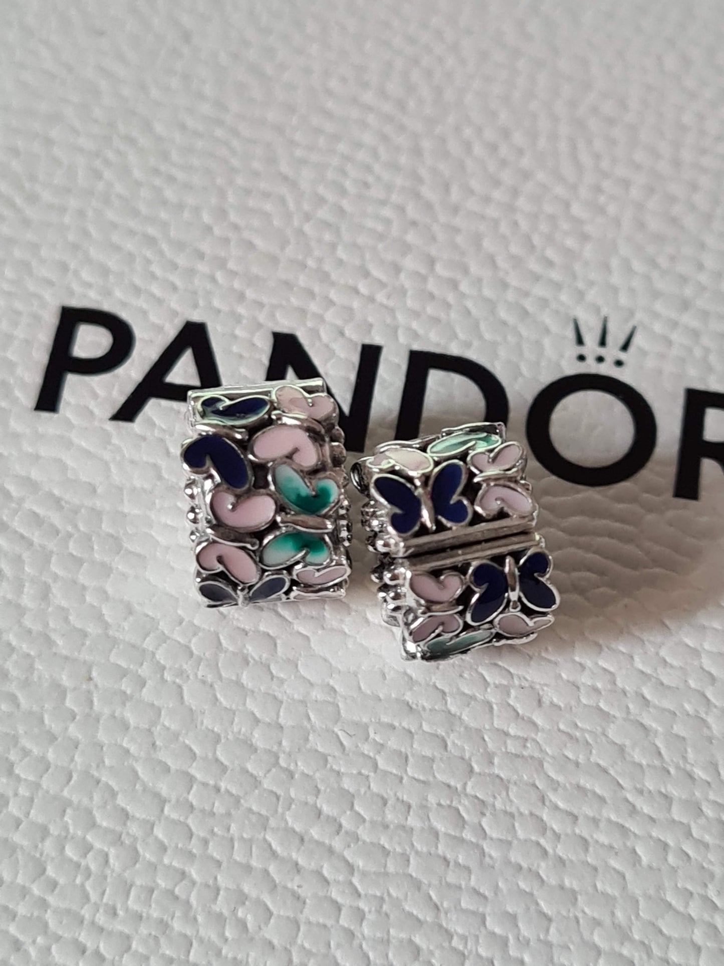 Genuine Pandora Colourful Enamel Detailed Butterfly Clips x1