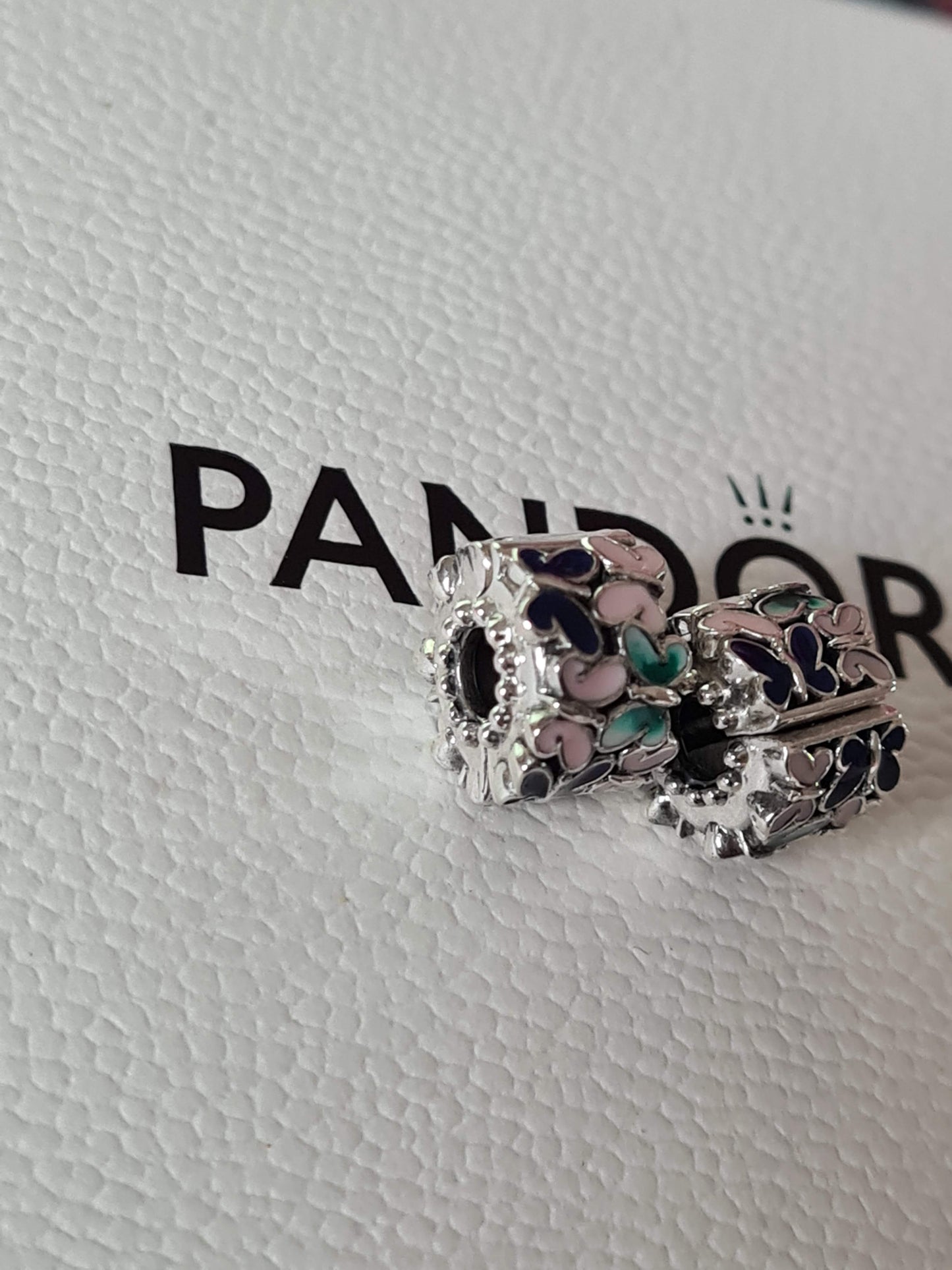 Genuine Pandora Colourful Enamel Detailed Butterfly Clips x1