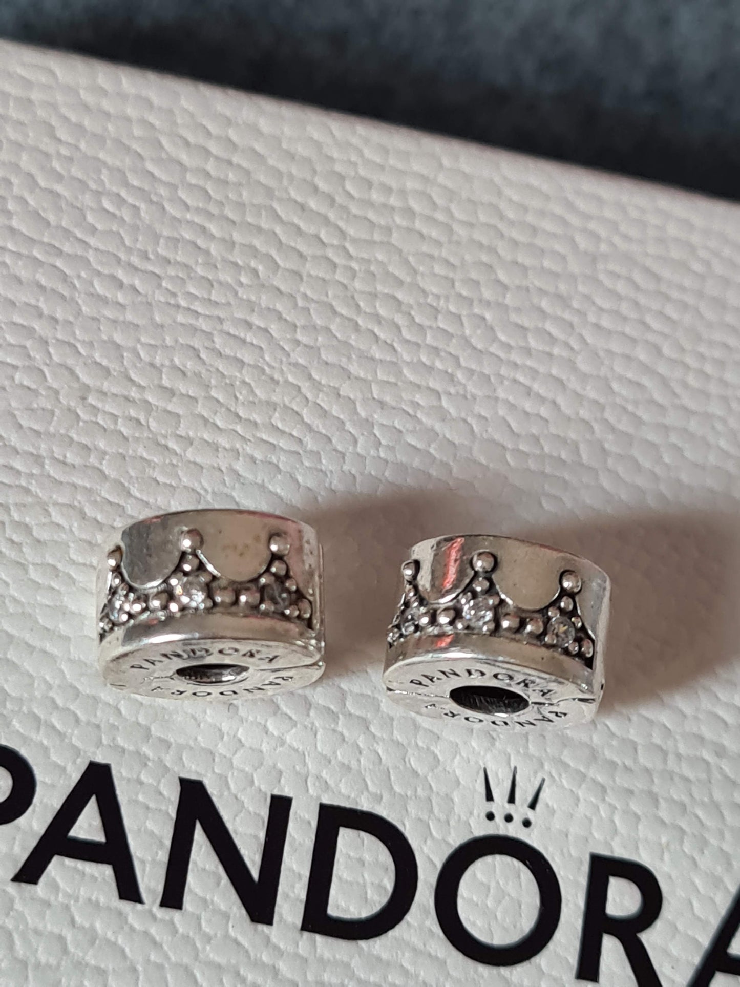 Genuine Pandora Pave Crown Princess Tiara Clips