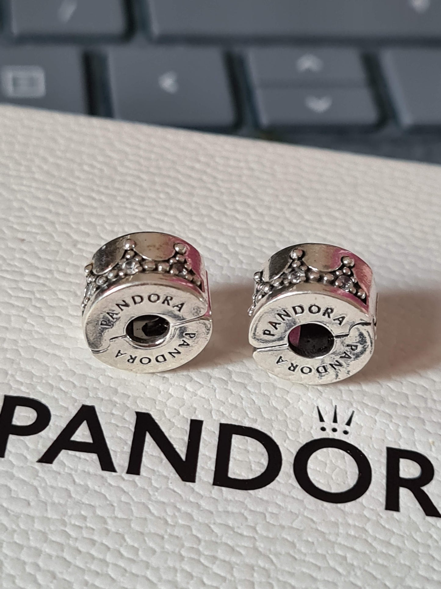 Genuine Pandora Pave Crown Princess Tiara Clips
