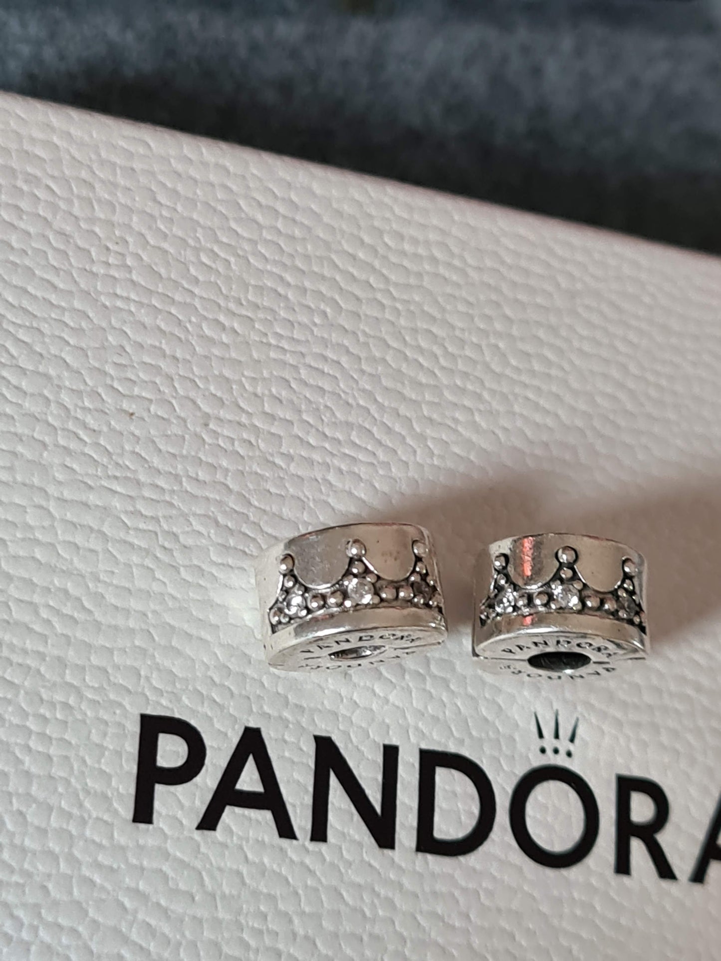 Genuine Pandora Pave Crown Princess Tiara Clips