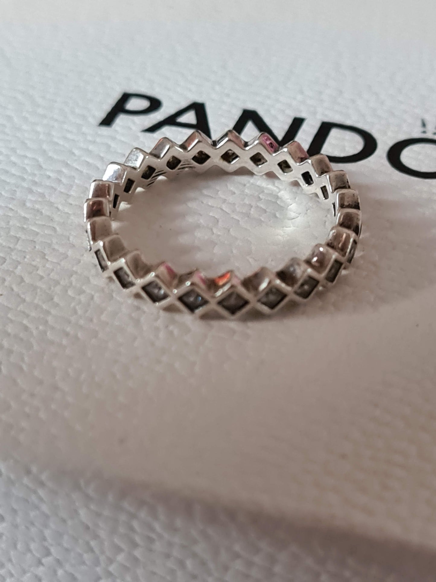 Genuine Pandora Diamond Pave CZ Eternity Band Stacking Ring 60