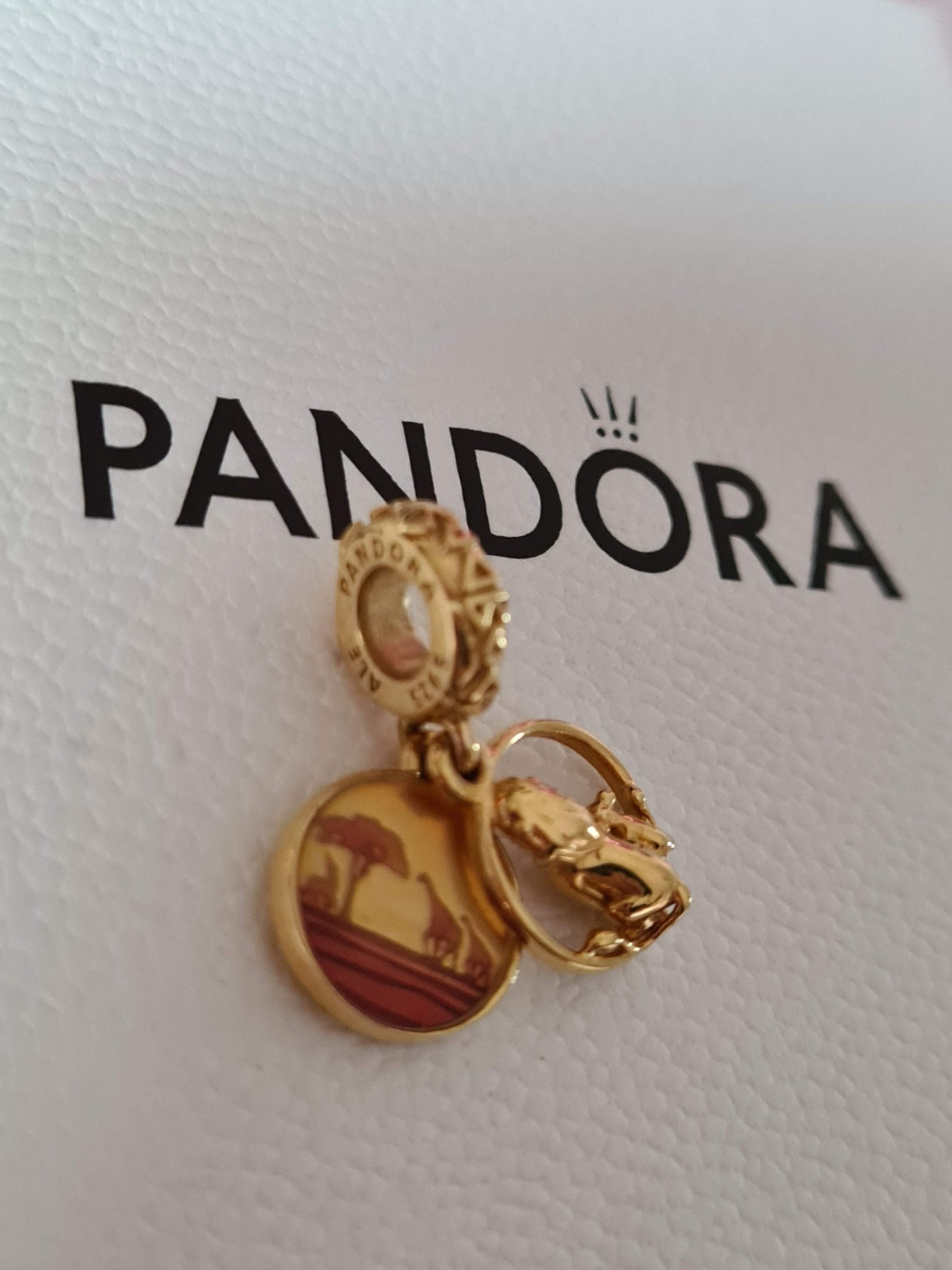 Genuine Pandora Disney Lion King Mufasa and Simba Shine Dangle Charm