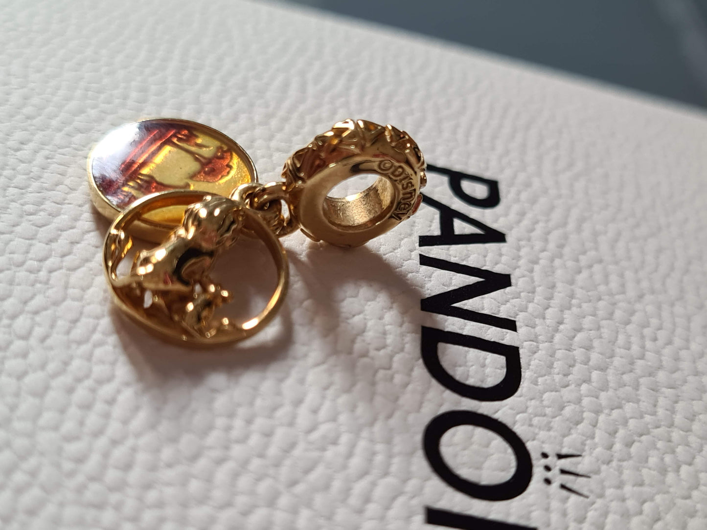 Genuine Pandora Disney Lion King Mufasa and Simba Shine Dangle Charm