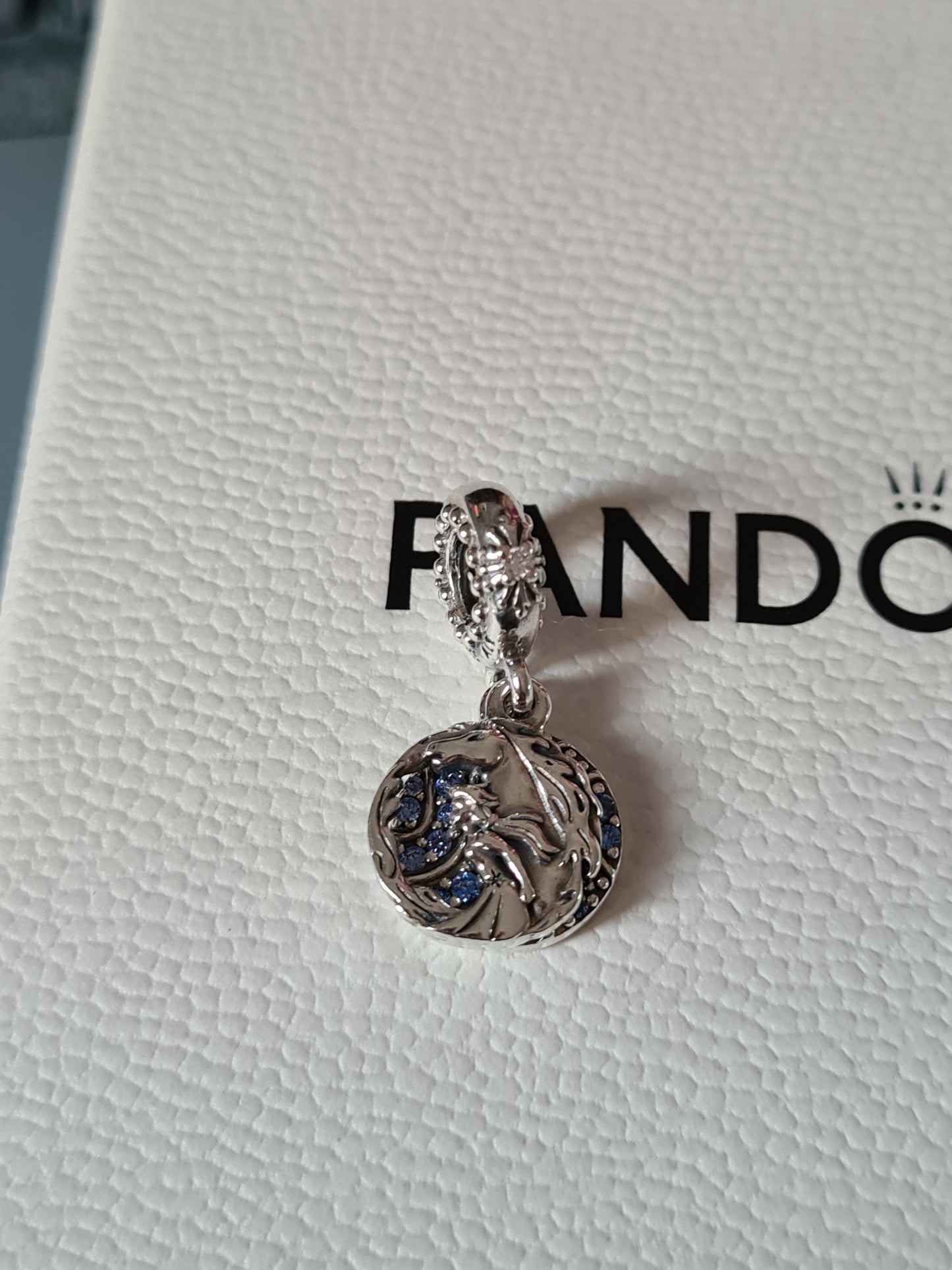 Genuine Pandora Disney Elsa Nokk Horse Frozen Pave Blue Dangle BEAUTIFUL Charm