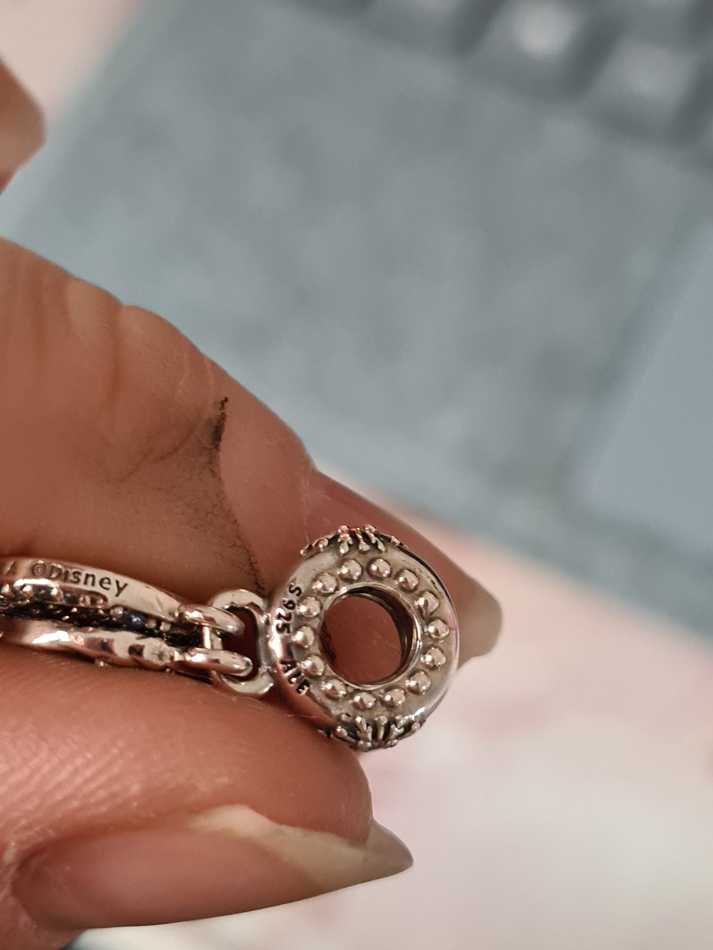 Genuine Pandora Disney Elsa Nokk Horse Frozen Pave Blue Dangle BEAUTIFUL Charm