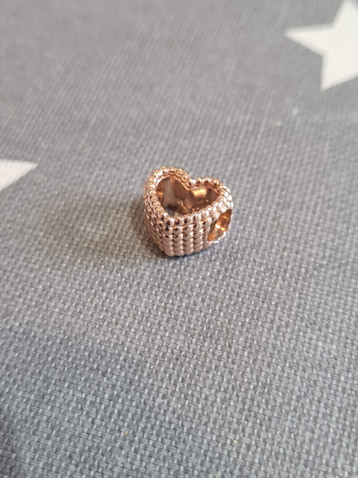 Genuine Pandora Rose Gold Beaded Openwork Heart