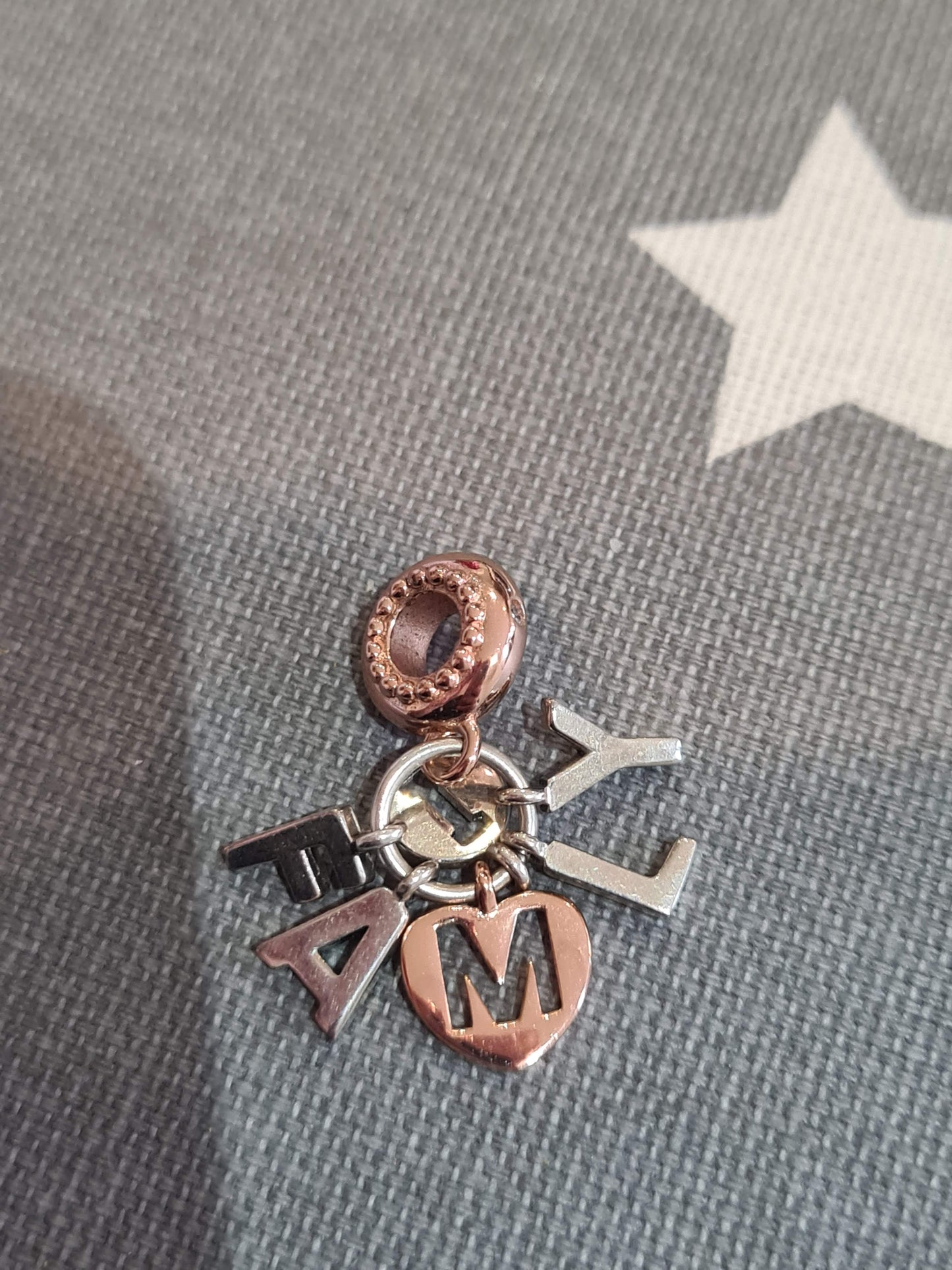 Genuine Pandora Family Rose Gold Dangle Charm With CZ