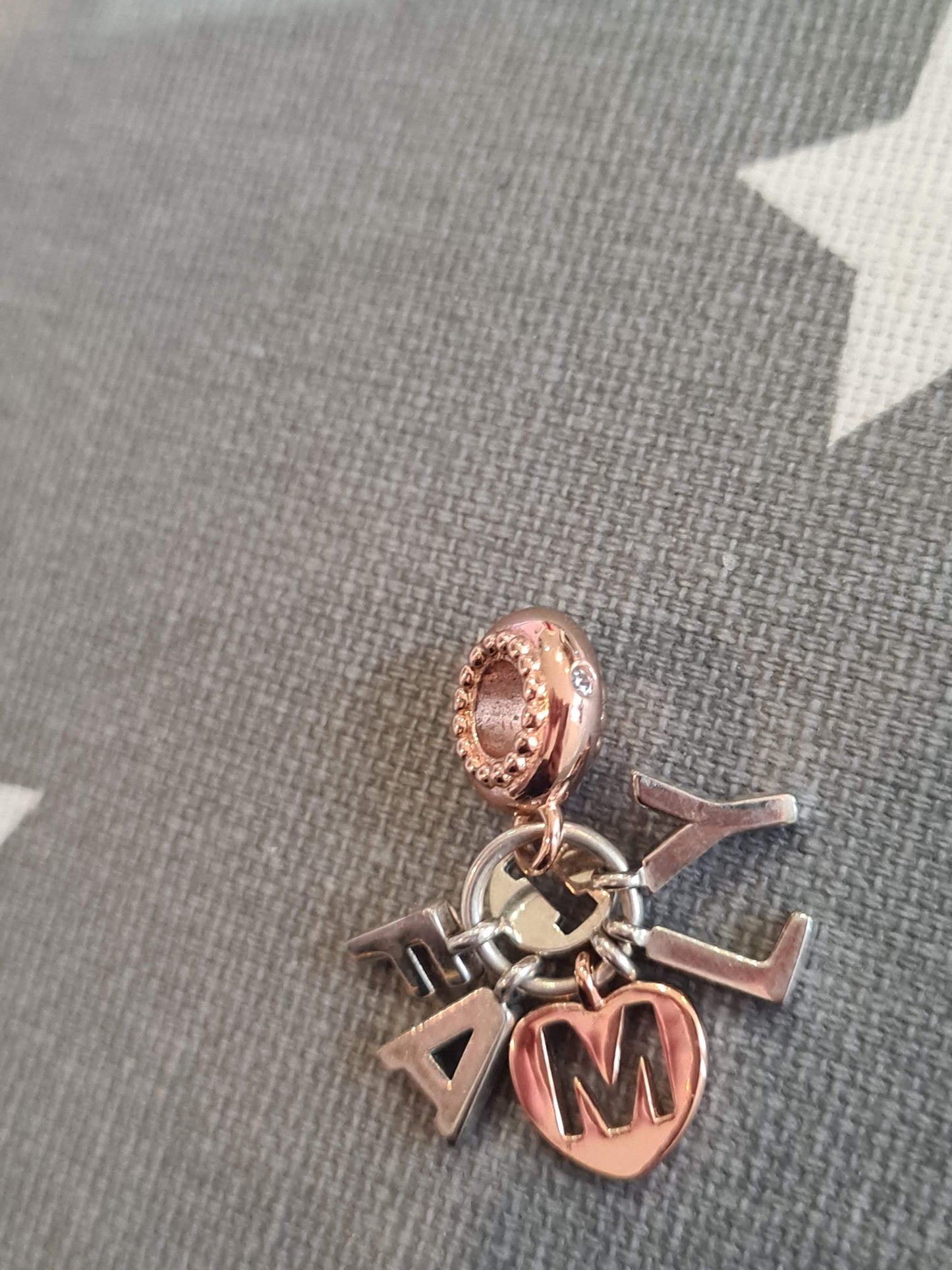 Genuine Pandora Family Rose Gold Dangle Charm With CZ