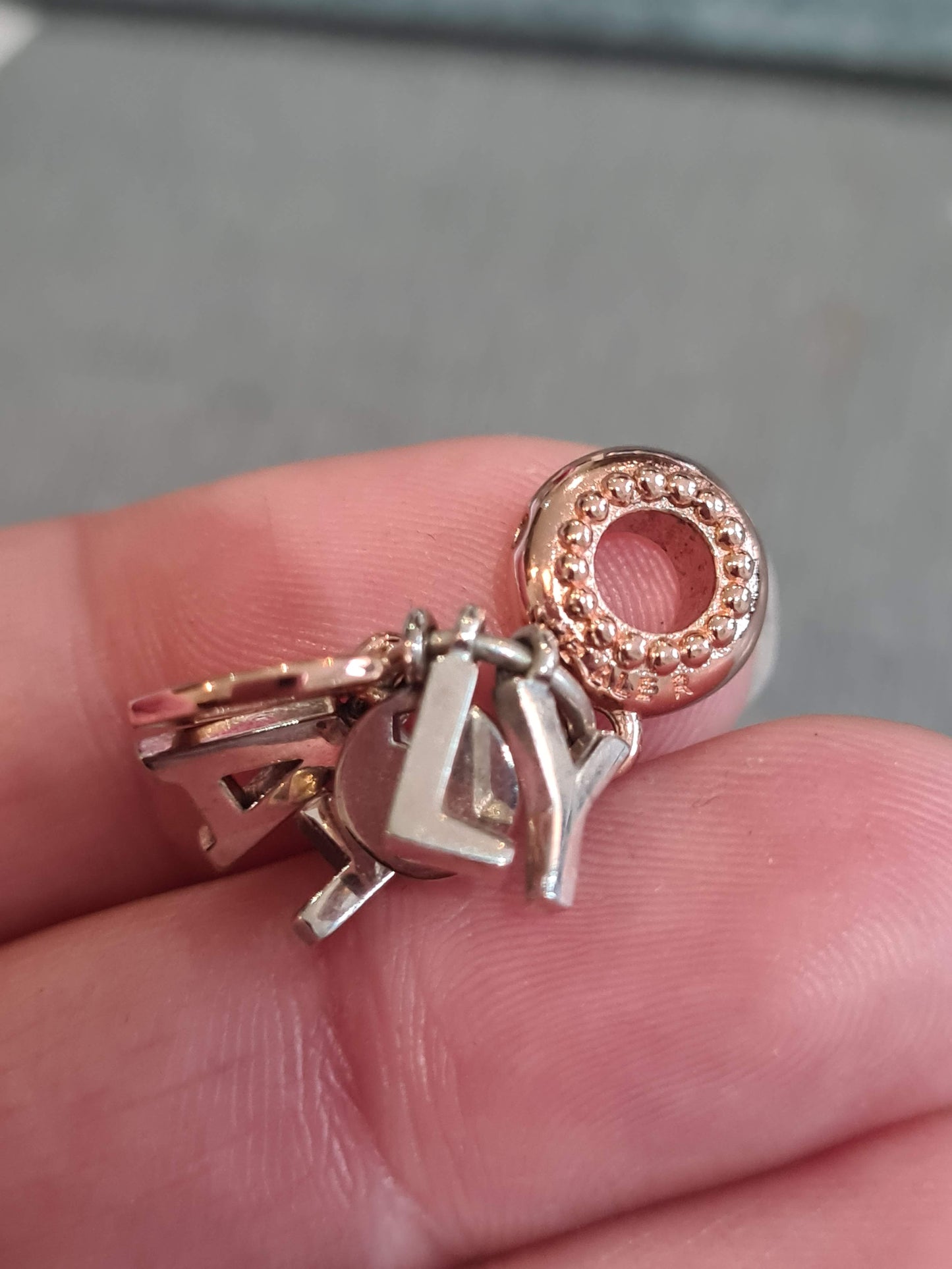 Genuine Pandora Family Rose Gold Dangle Charm With CZ