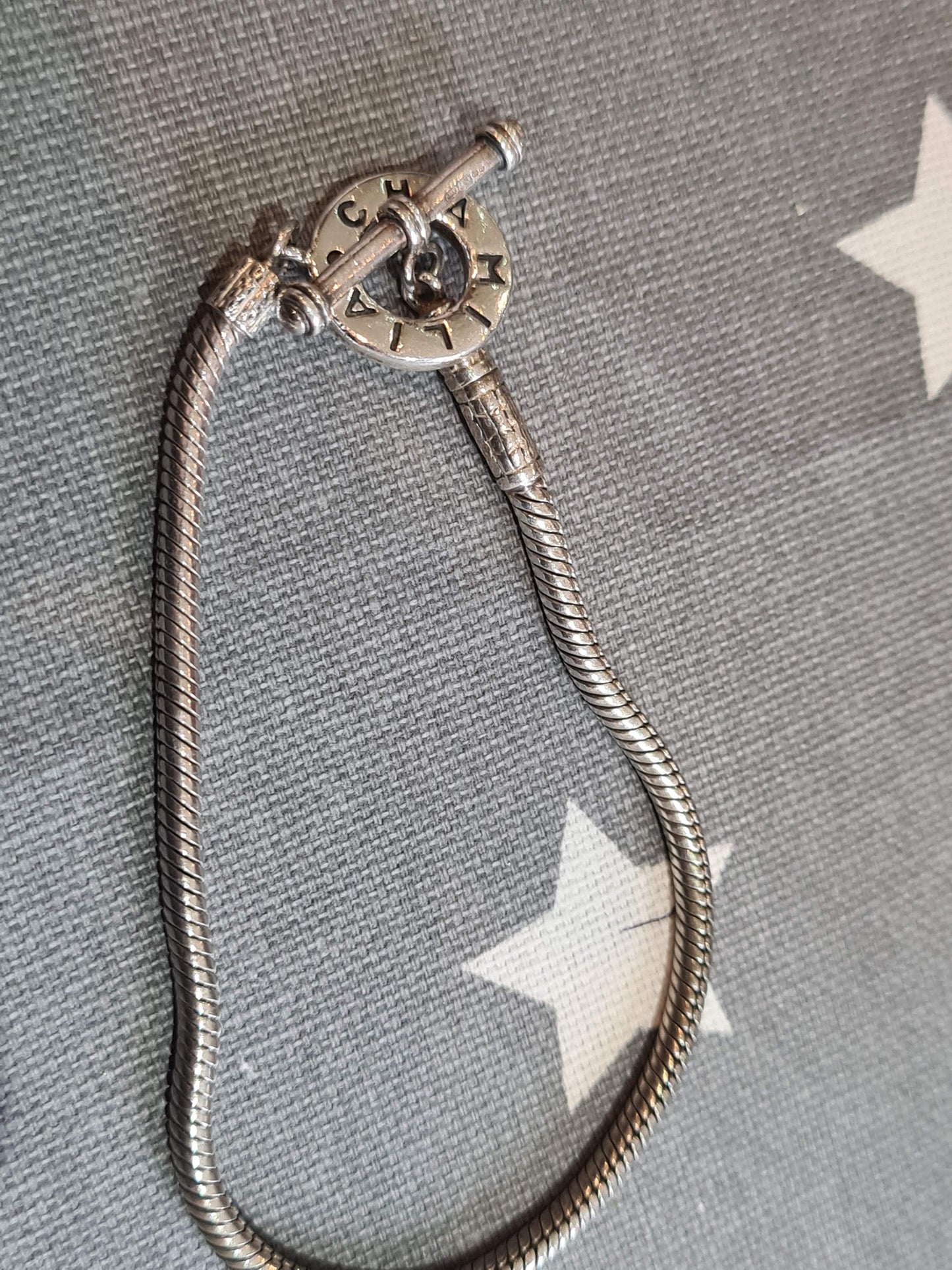 Genuine Chamilia Charm Bracelet T Clasp 19cm
