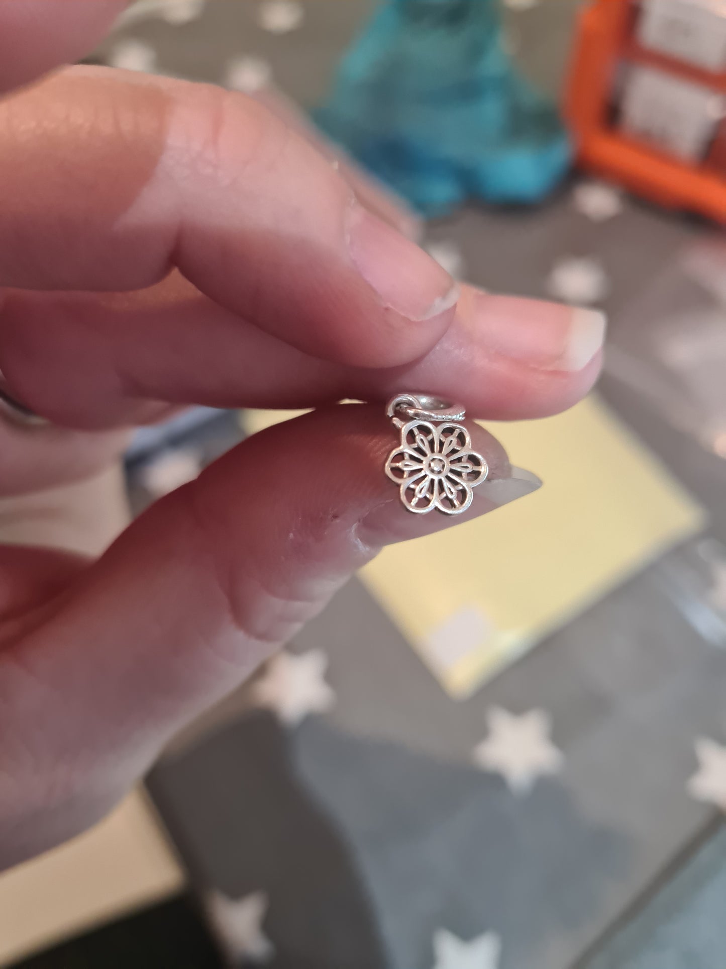 Genuine Pandora Little Floral Daisy Lace Pendant Charm