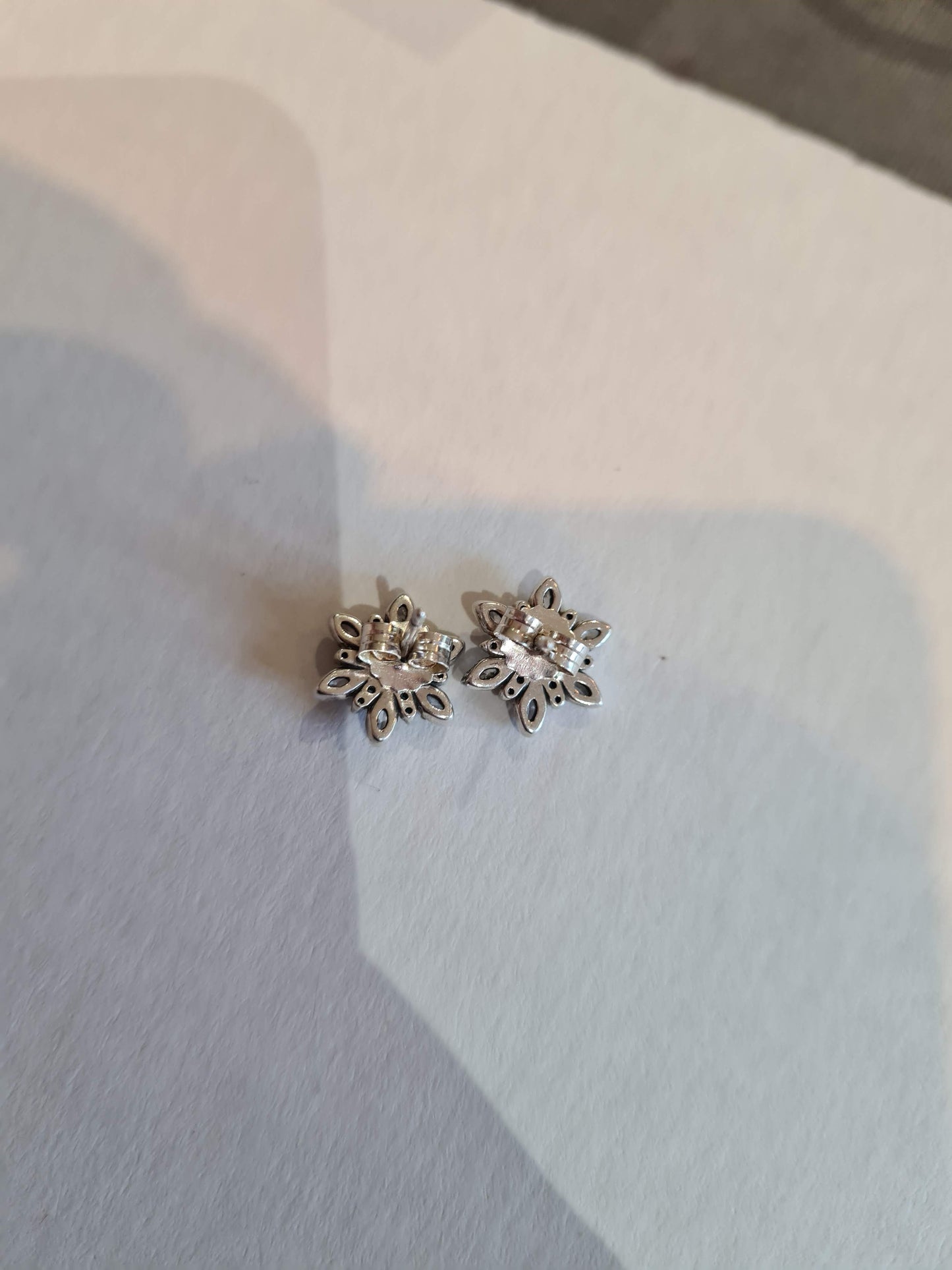 Genuine Pandora Pave Snowflake Winter With Blue Stones Earrings