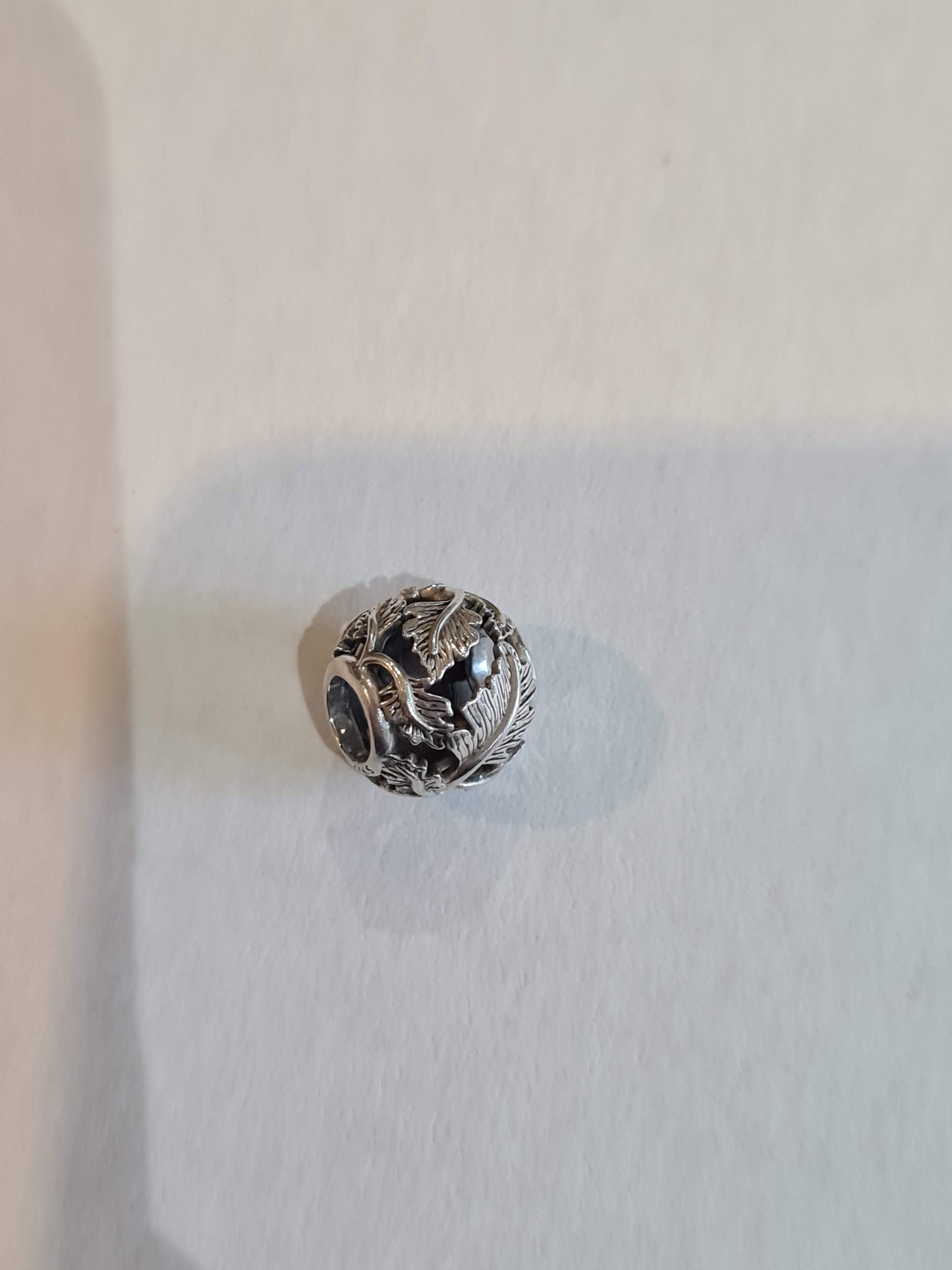 Genuine Pandora Leaf Leaves Pave Openwork Charm