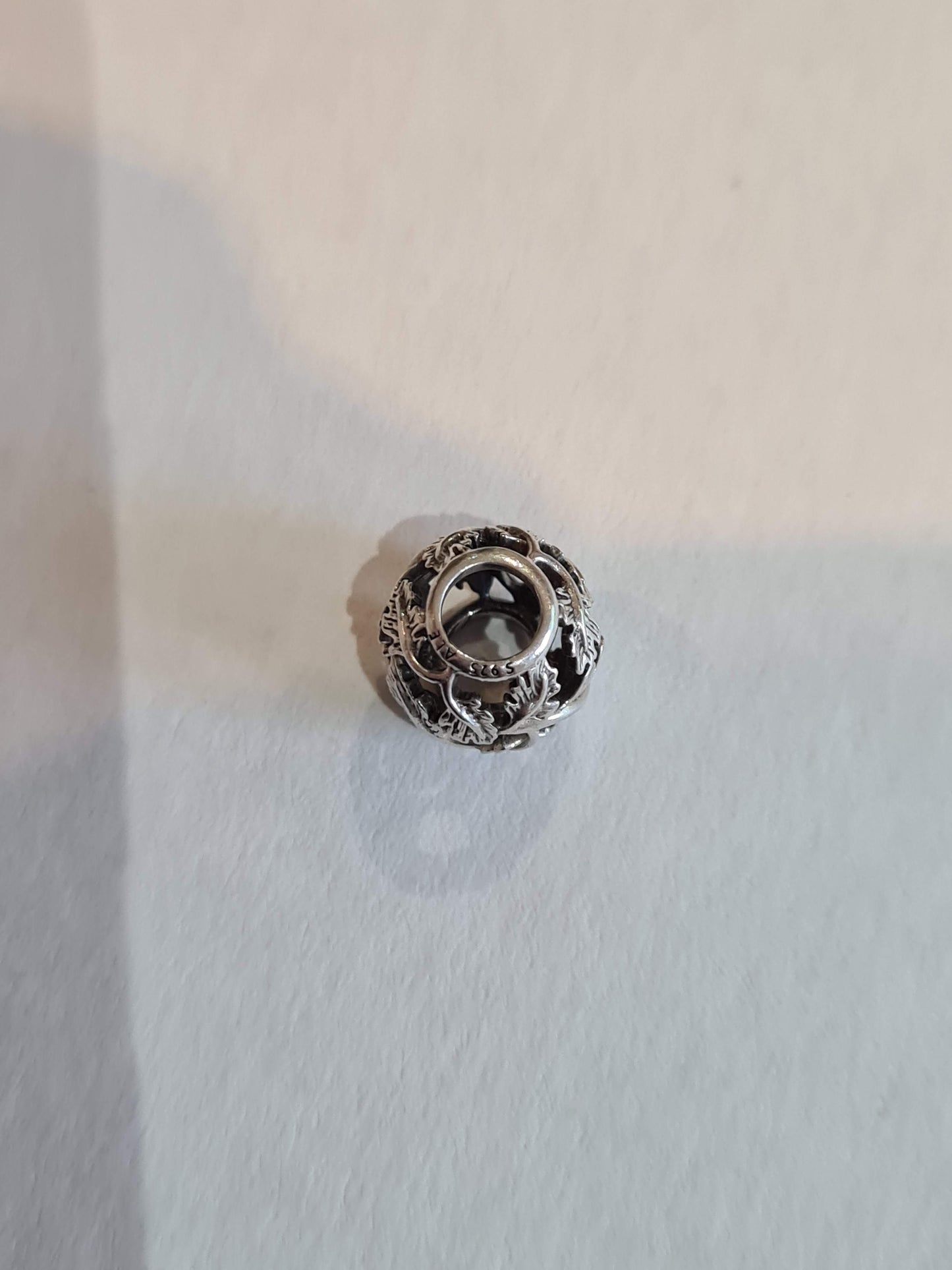 Genuine Pandora Leaf Leaves Pave Openwork Charm