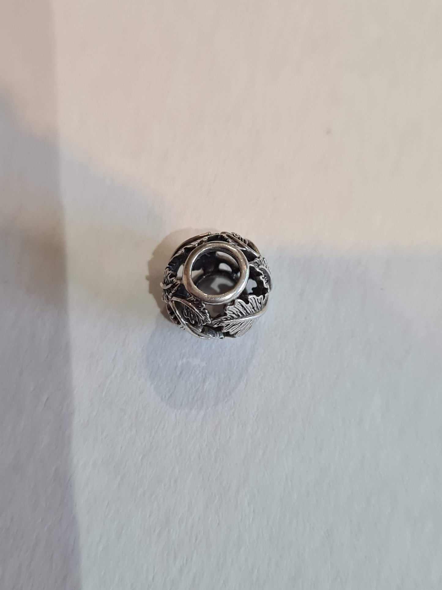 Genuine Pandora Leaf Leaves Pave Openwork Charm