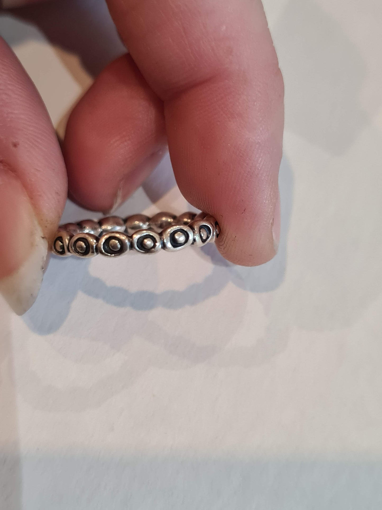 Genuine Pandora Circle in a Circle Dot Ring Size ..