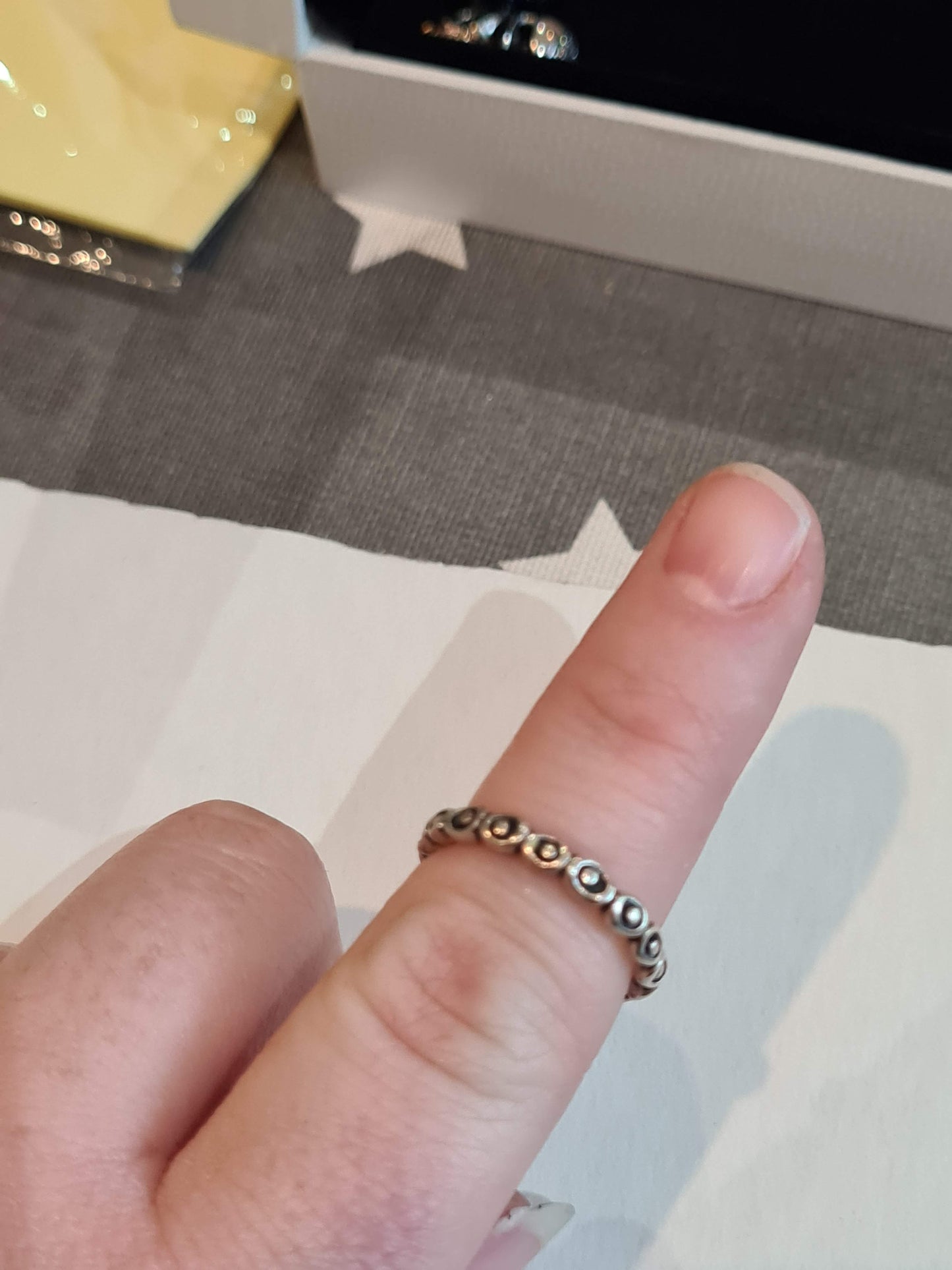 Genuine Pandora Circle in a Circle Dot Ring Size ..
