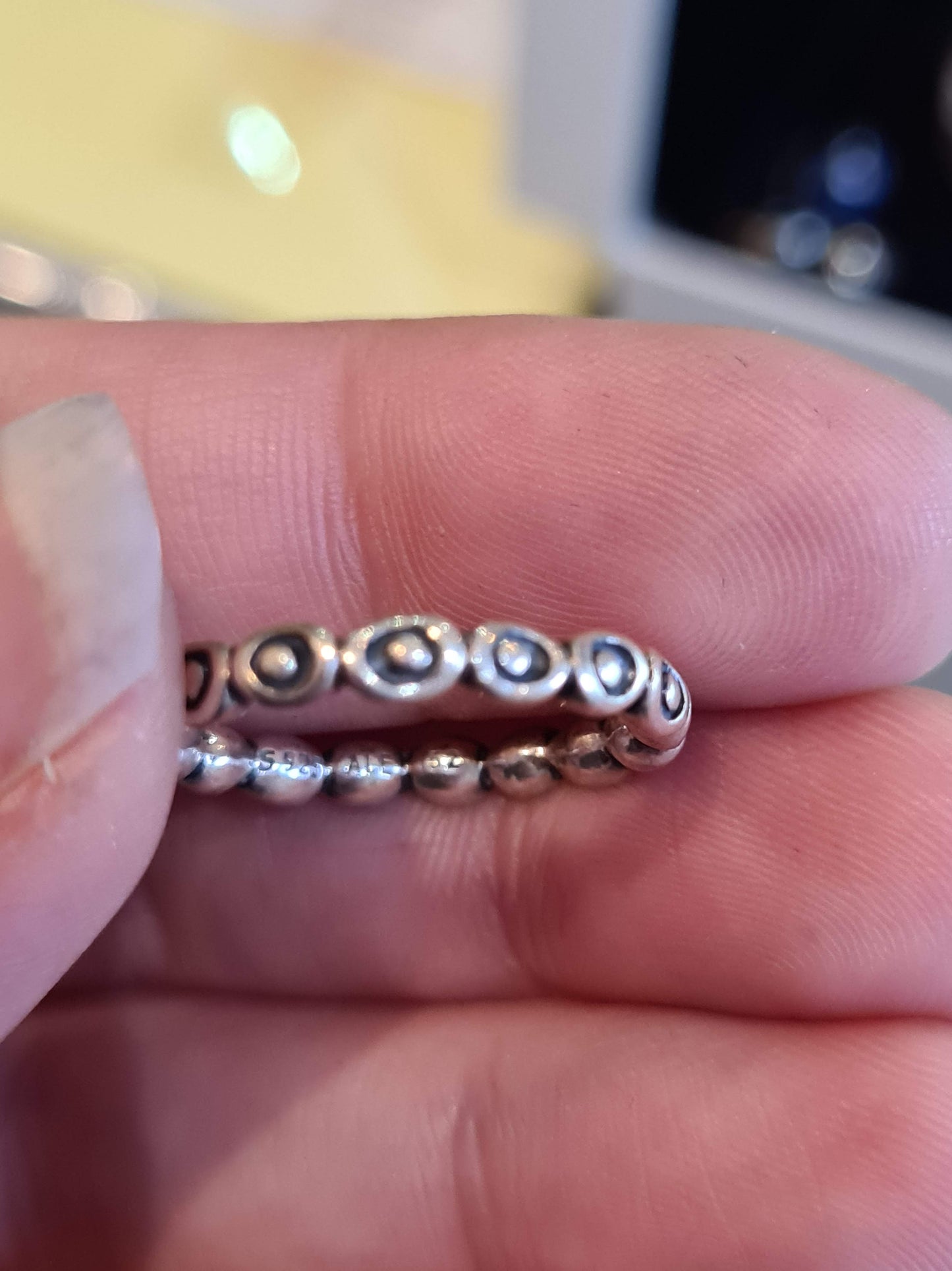 Genuine Pandora Circle in a Circle Dot Ring Size ..