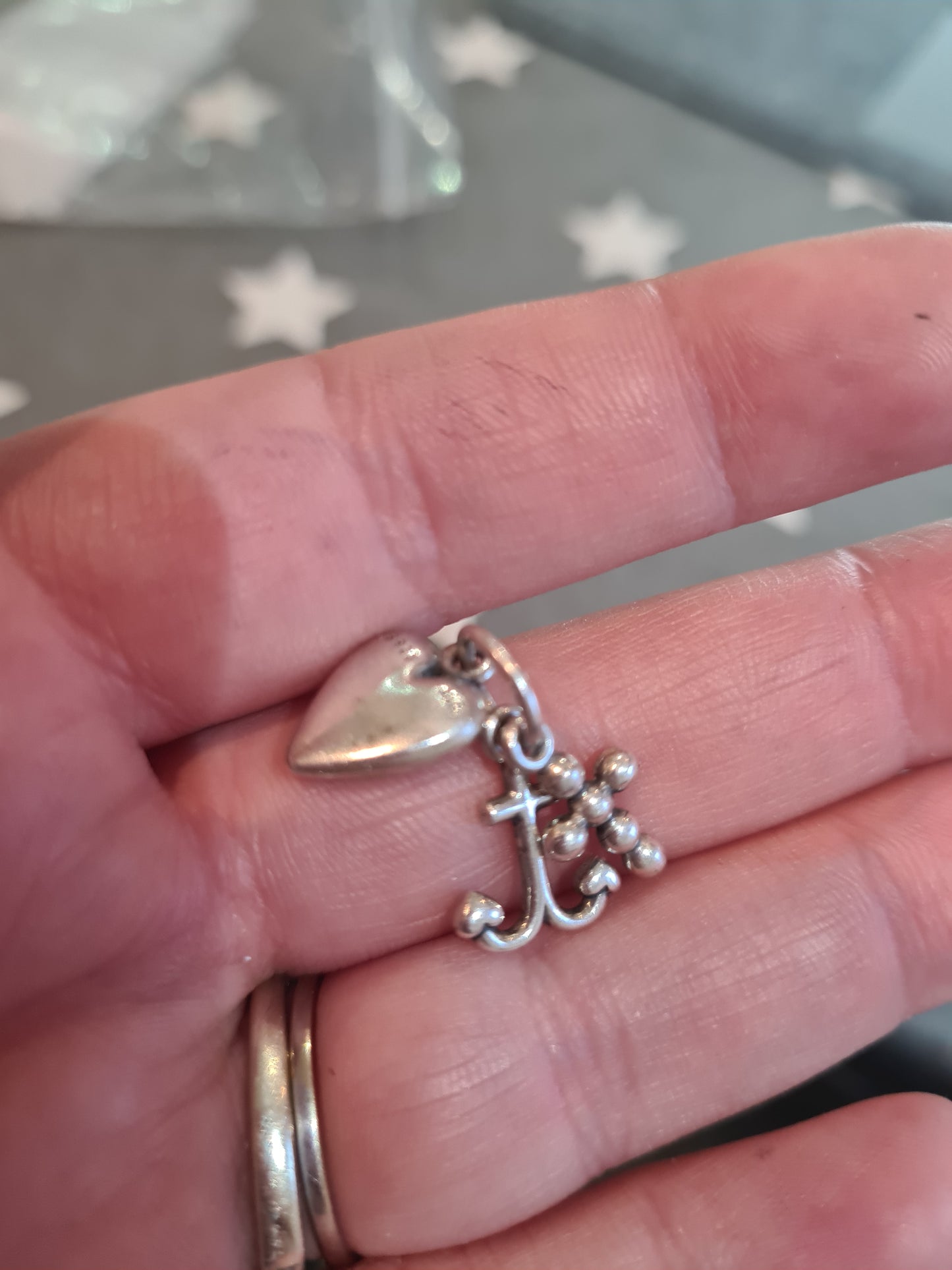 Genuine Pandora Cross, Anchor, Heart Dangle Charm