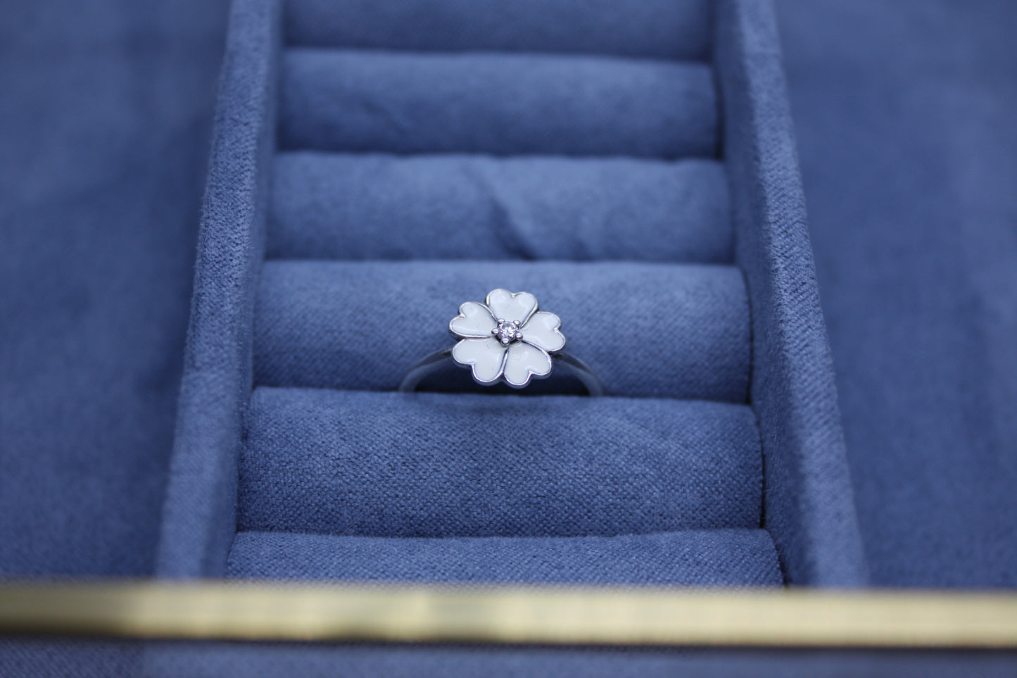 Genuine Pandora Daisy White Flower Ring 60