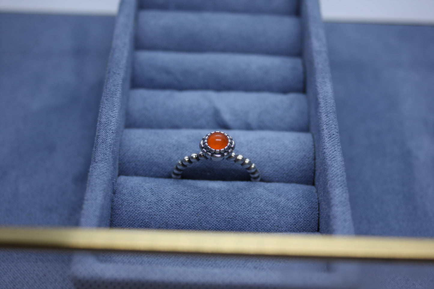 Genuine Pandora Birthstone Burnt Orange/ Red Ring size..
