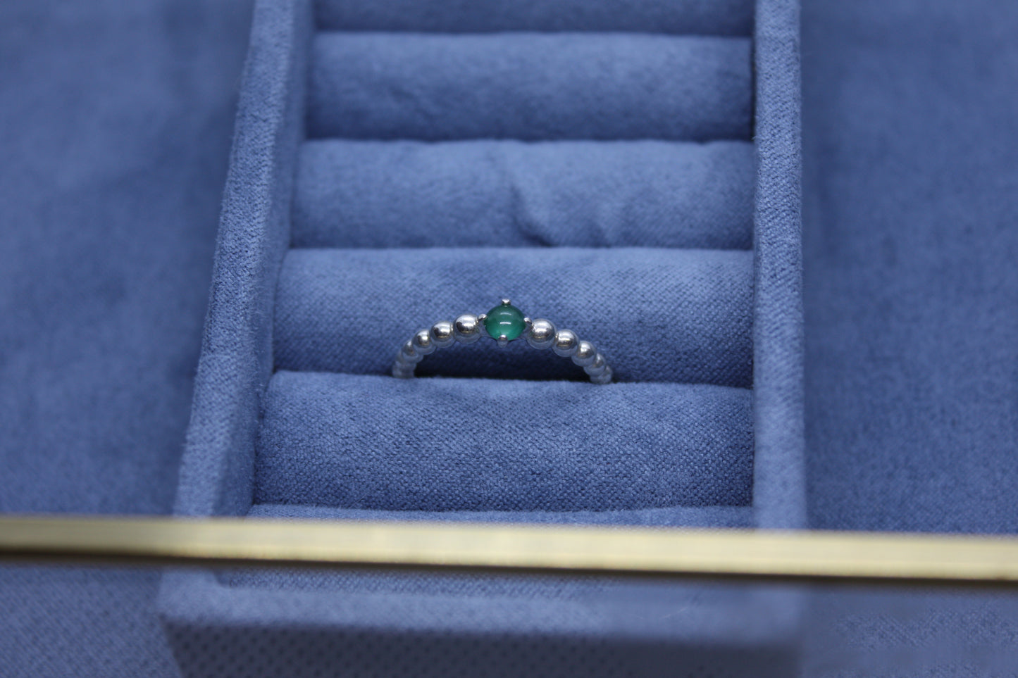Genuine Pandora May Green Birthstone Ring New Style Beaded