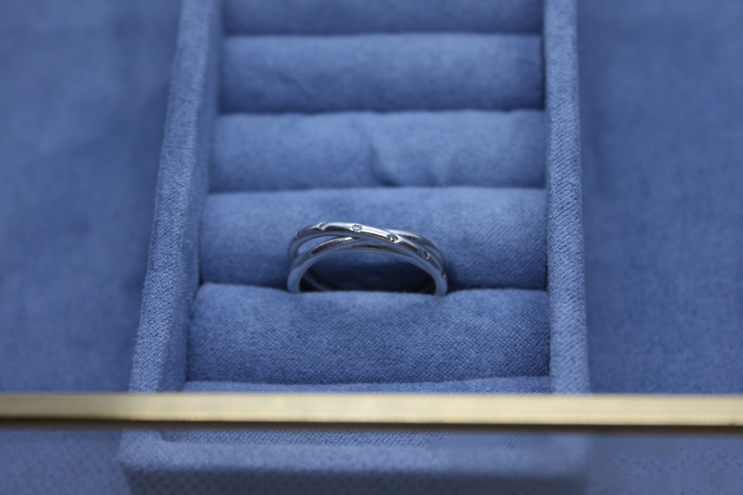 Genuine Pandora Russian Tri Ring CZ Studded Band