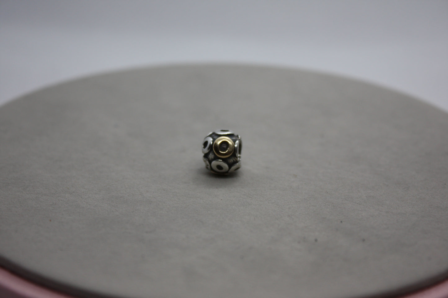 Genuine Pandora O Gold Two Tone Charm Retired HTF Rare