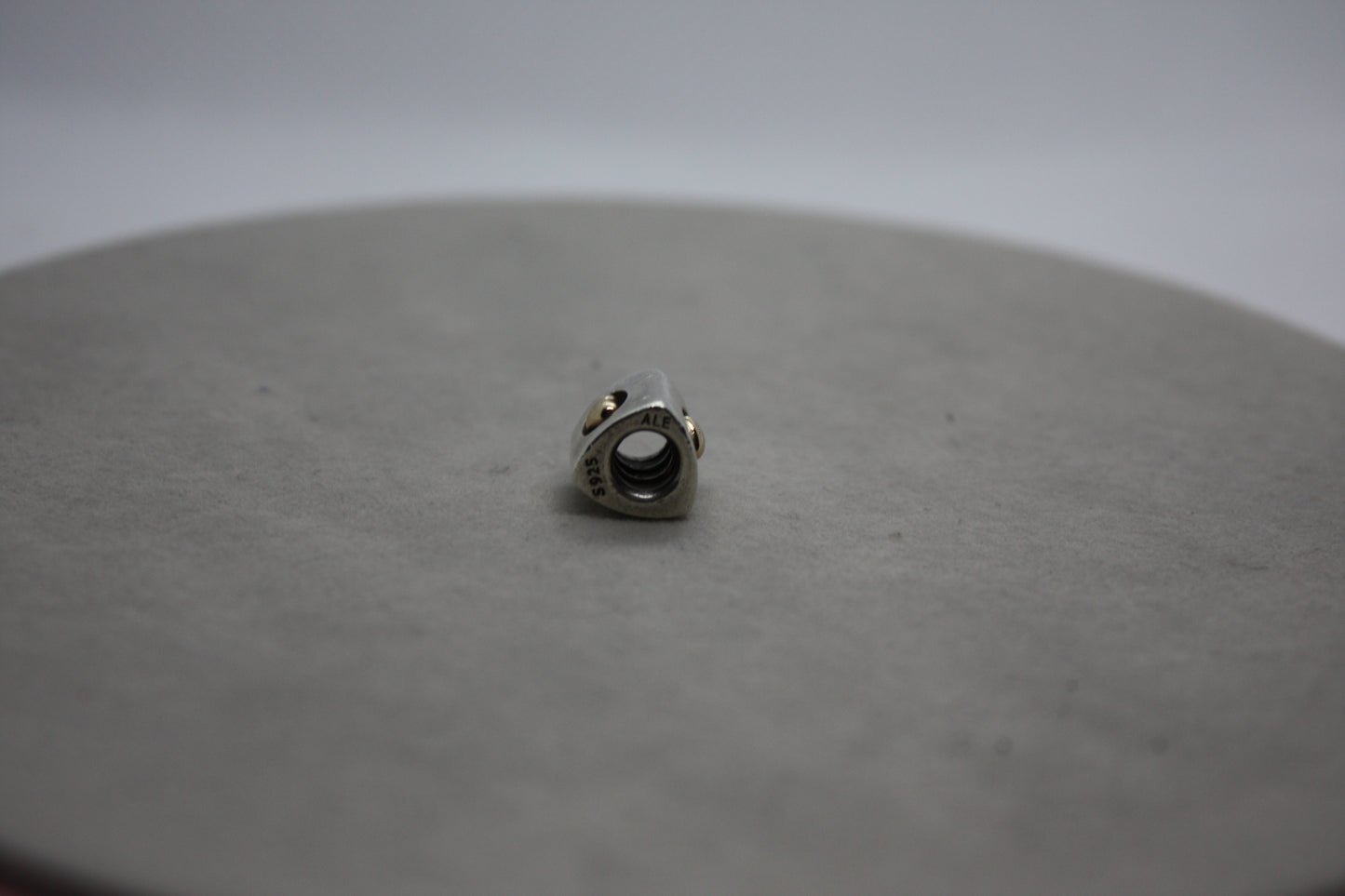 Genuine Pandora Two Tone Heart Triangular Charm