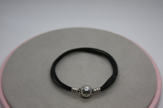 Genuine Pandora Black String Bracelet 17cm
