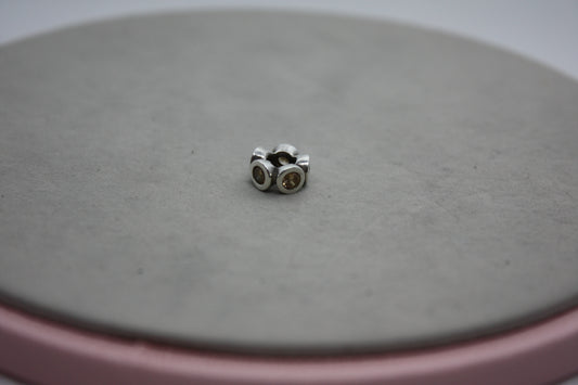 Genuine Pandora Circle CZ Spacer Brown Stone