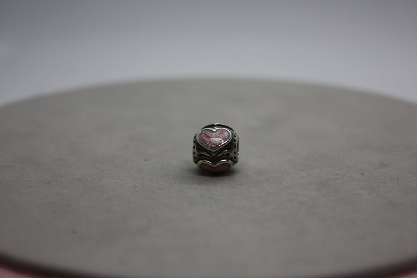 Genuine Pandora Enamel Pink / Blue Heart Ball Charm